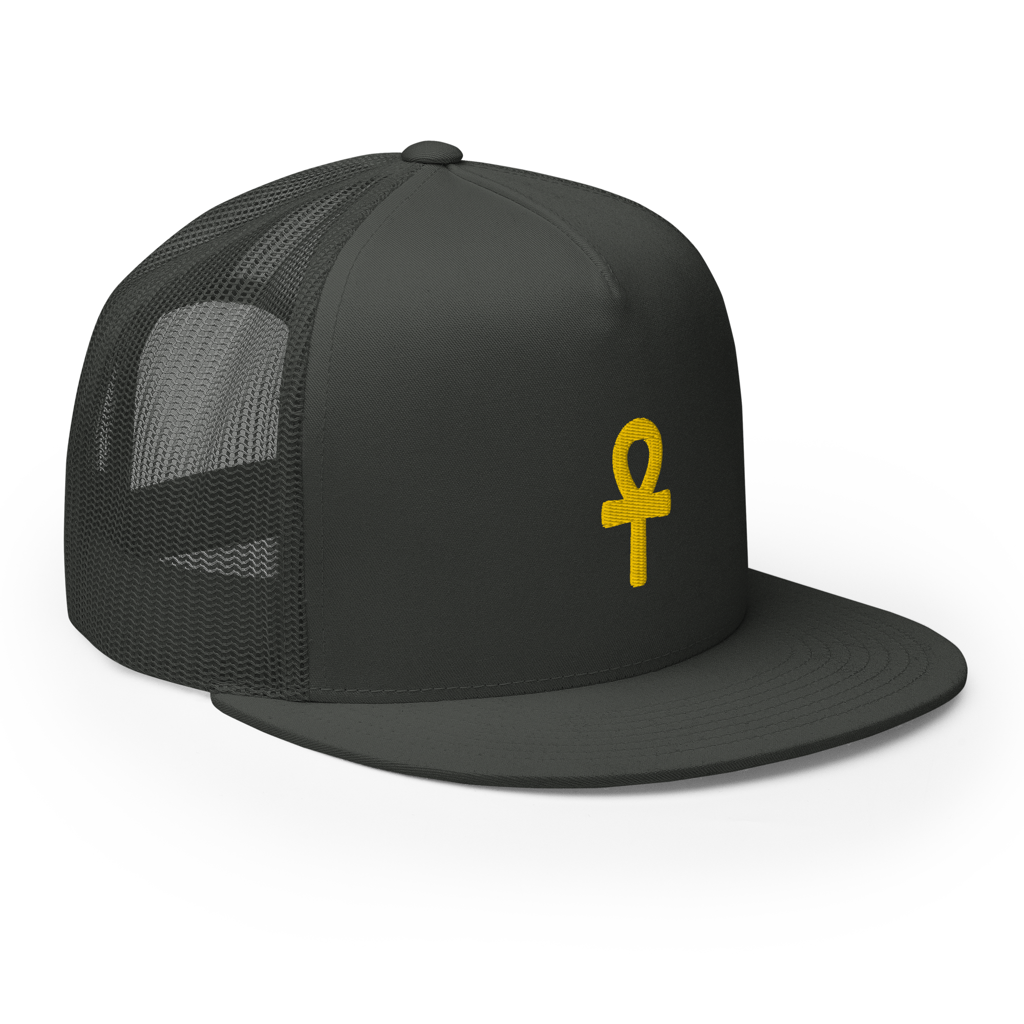 ROYAL ICONIC. Ankh 3D Gold Trucker Snapback