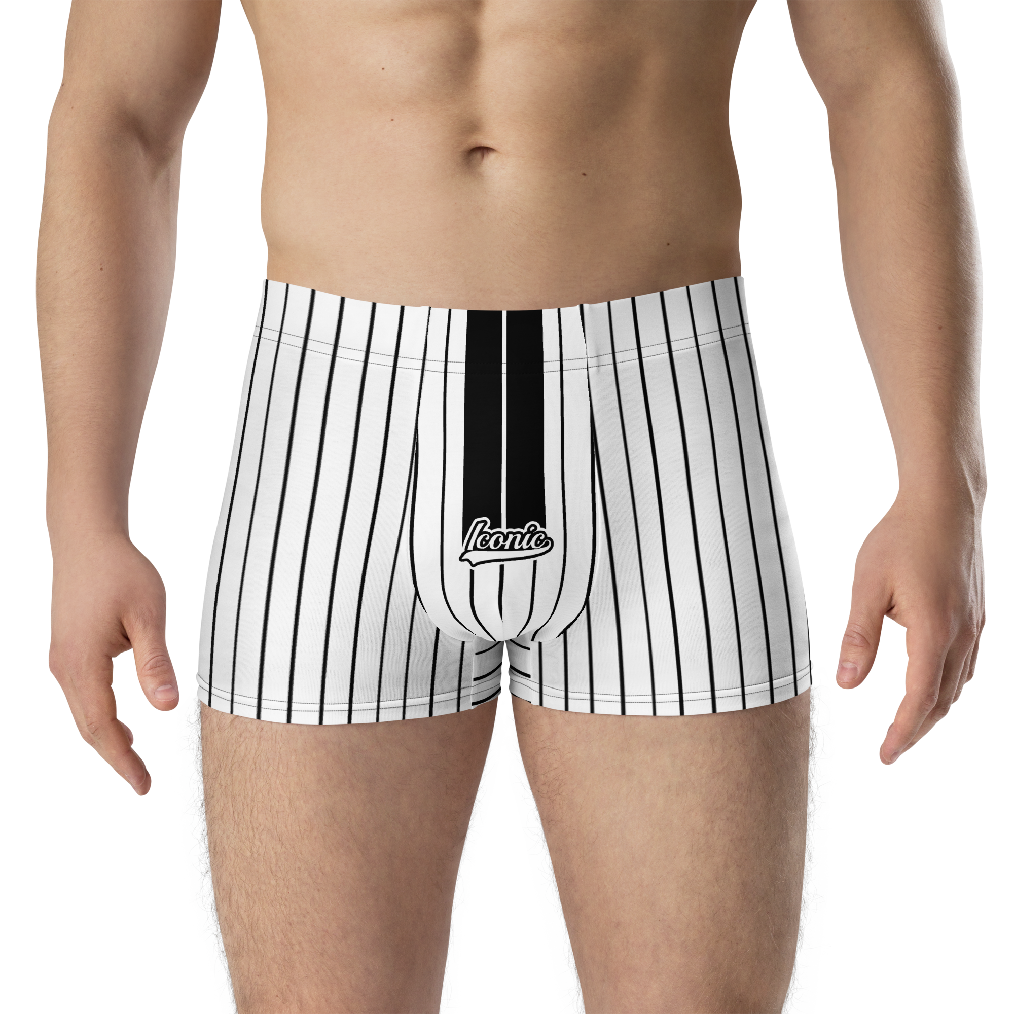 ROYAL Team Iconic. Athletix Boi Briefs Pinstripe Wh and Blk