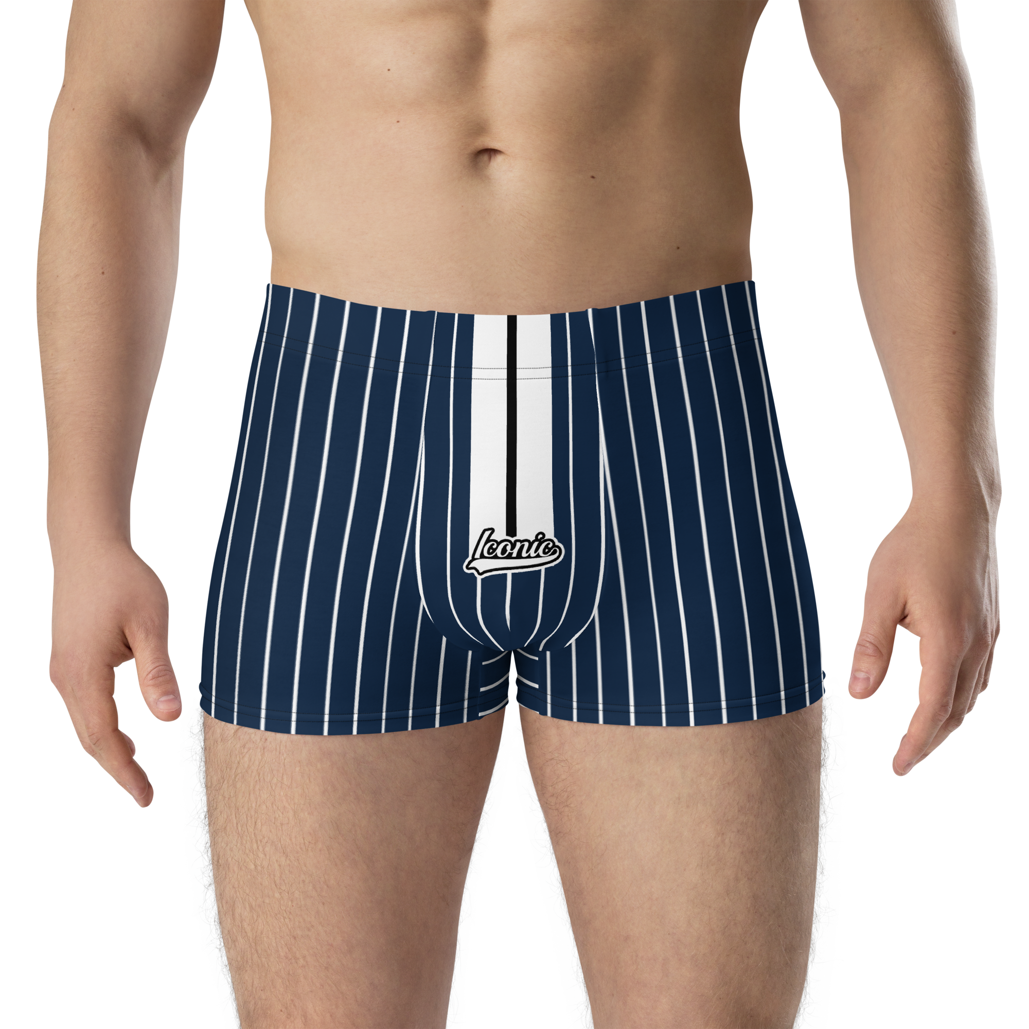 ROYAL Team Iconic. Athletix Boi Briefs Pinstripe Navy and Wh