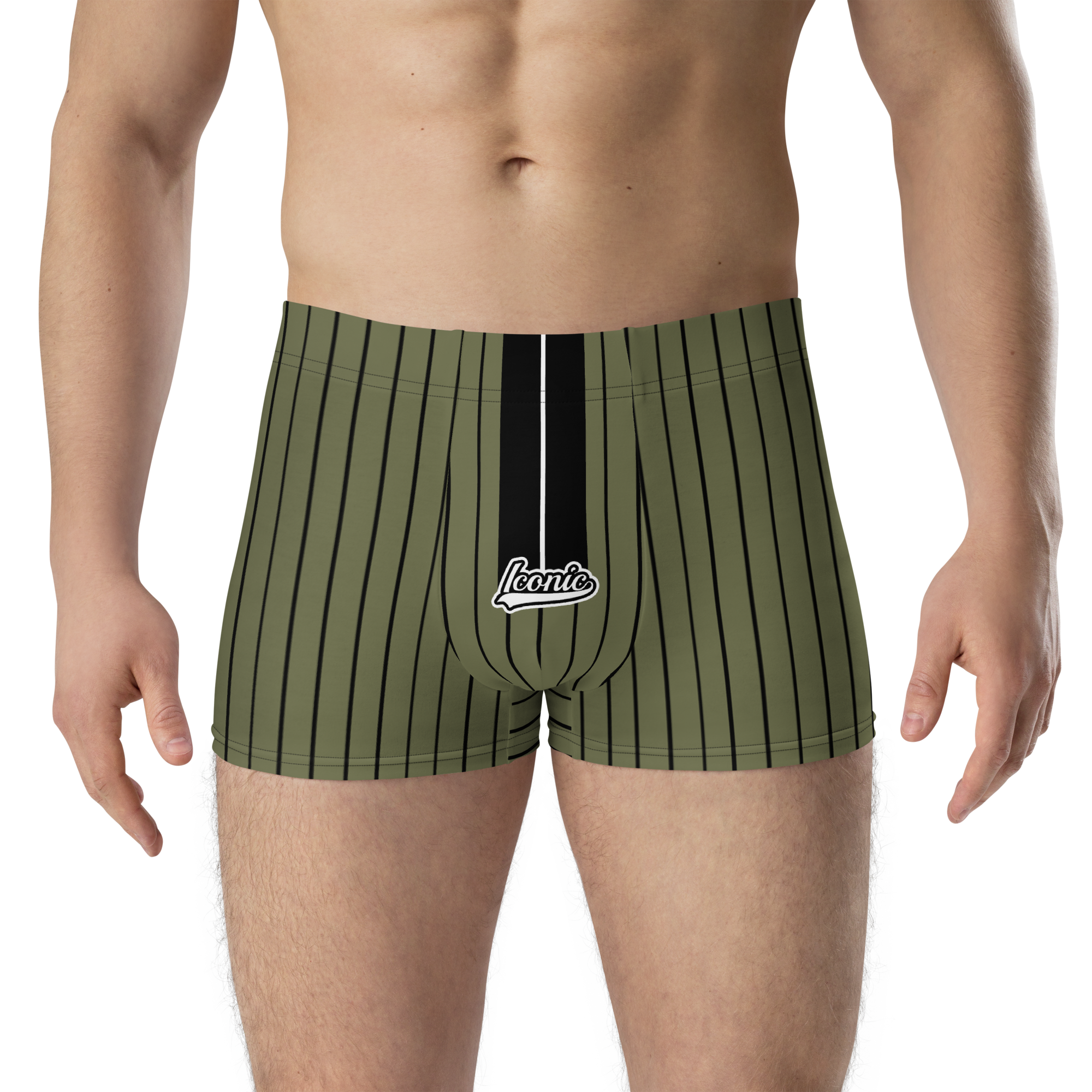 ROYAL Team Iconic. Athletix Boi Briefs Pinstripe Martini Olive and Blk