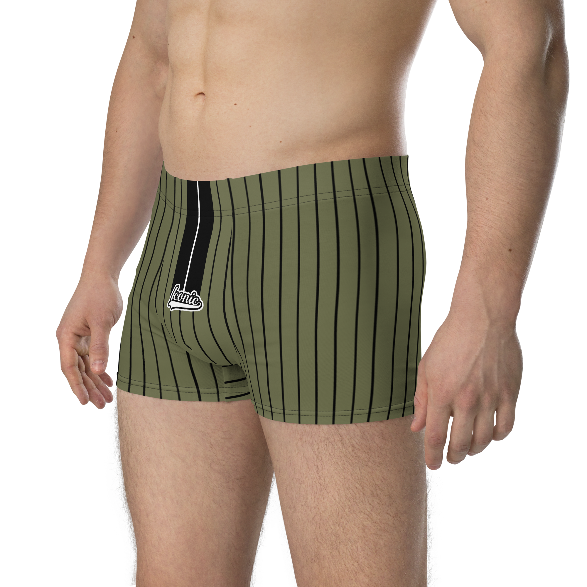 ROYAL Team Iconic. Athletix Boi Briefs Pinstripe Martini Olive and Blk