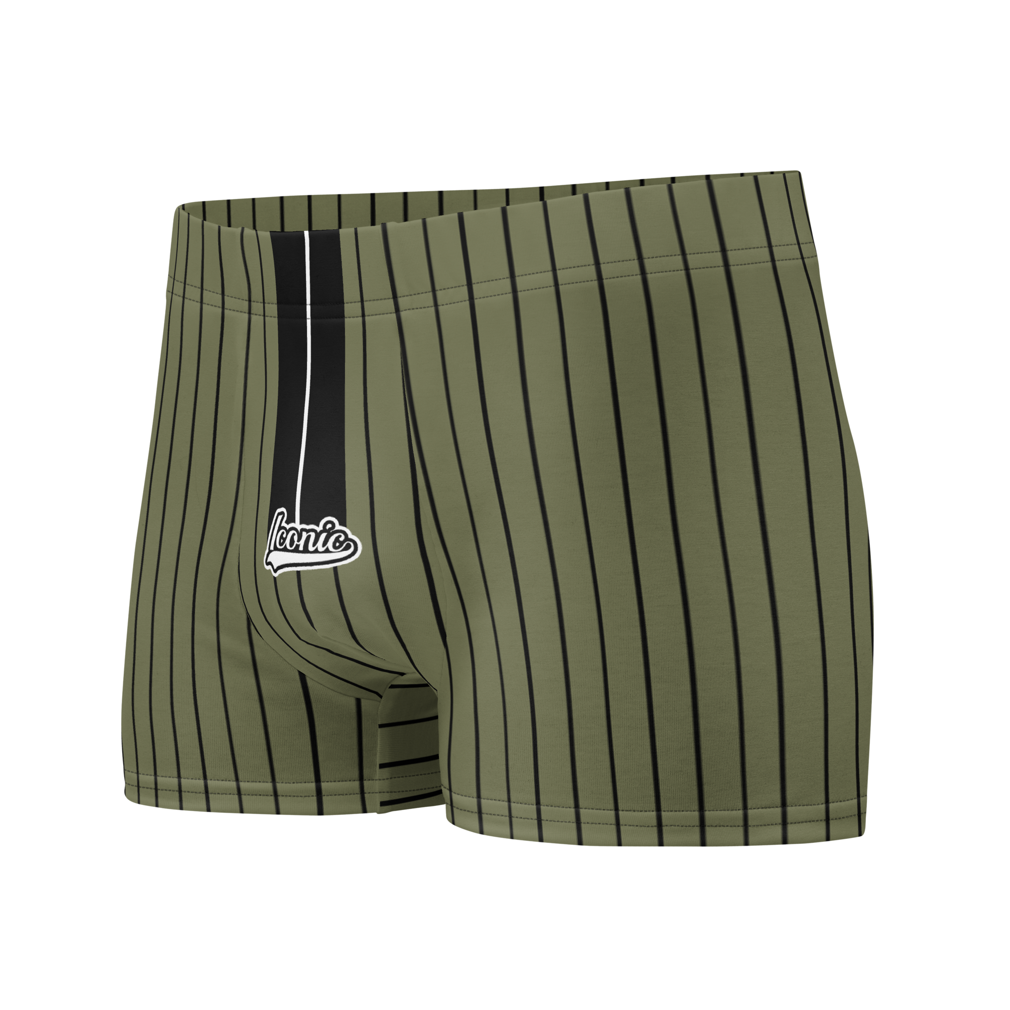 ROYAL Team Iconic. Athletix Boi Briefs Pinstripe Martini Olive and Blk