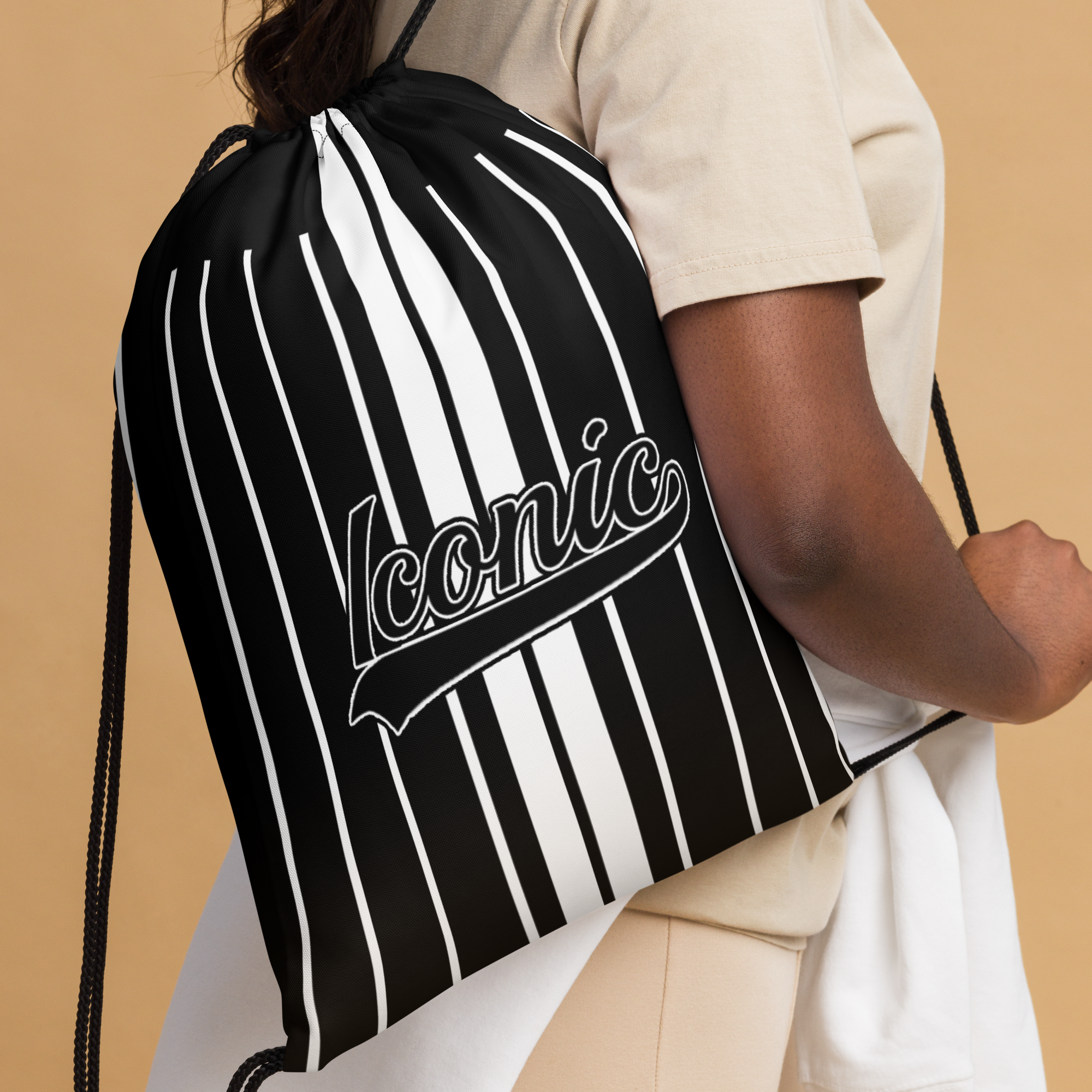 ROYAL Team Iconic. Toy Bag Pinstripe Blk and White