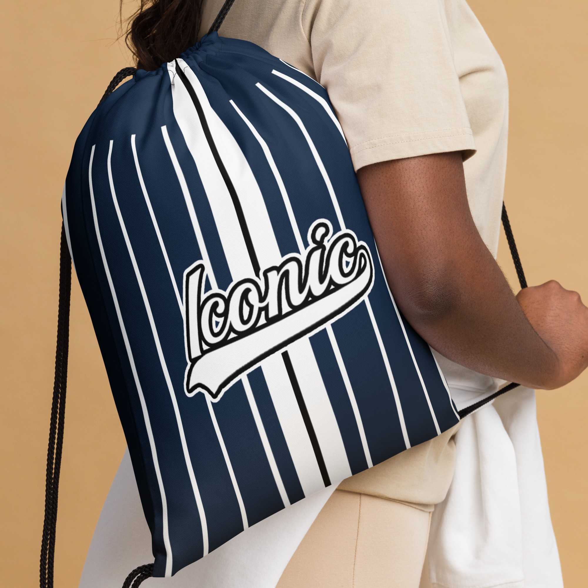 ROYAL Team Iconic. Toy Bag Pinstripe Navy and Wh
