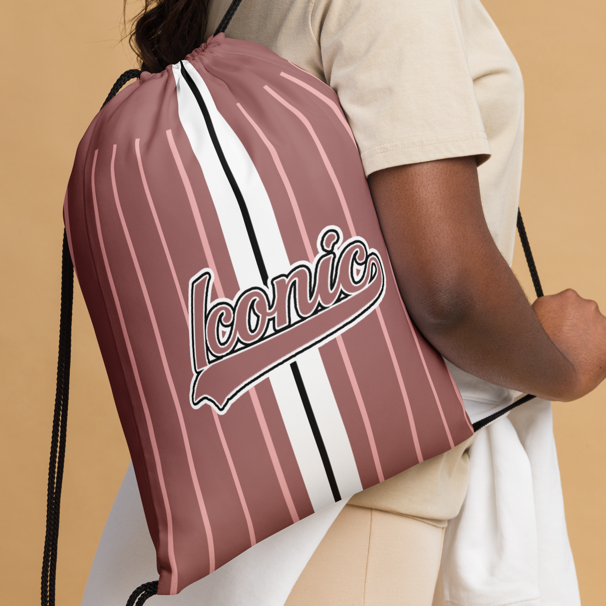 ROYAL Team Iconic. Toy Bag Pinstripe Rose Gold and Powder Pink