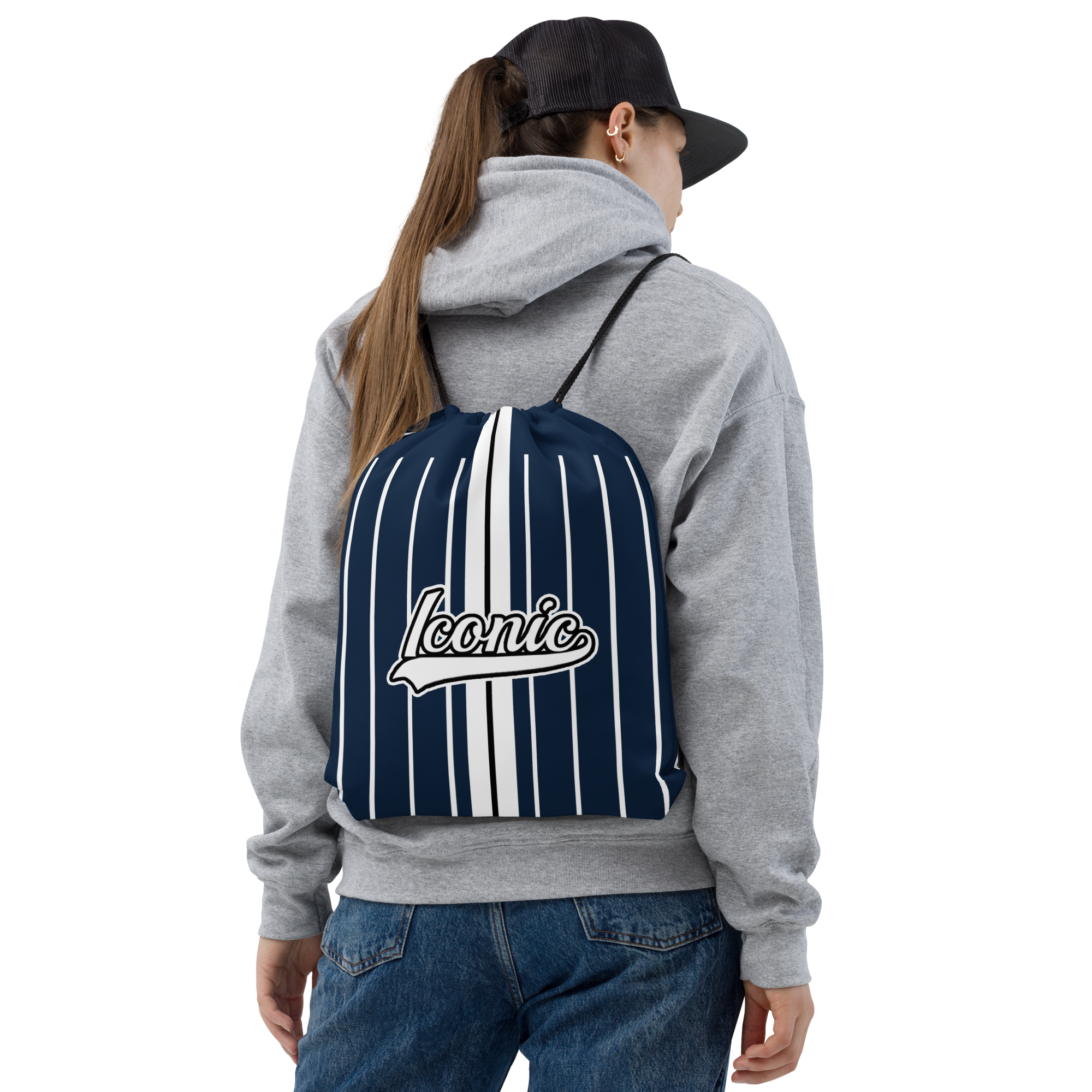 ROYAL Team Iconic. Toy Bag Pinstripe Navy and Wh