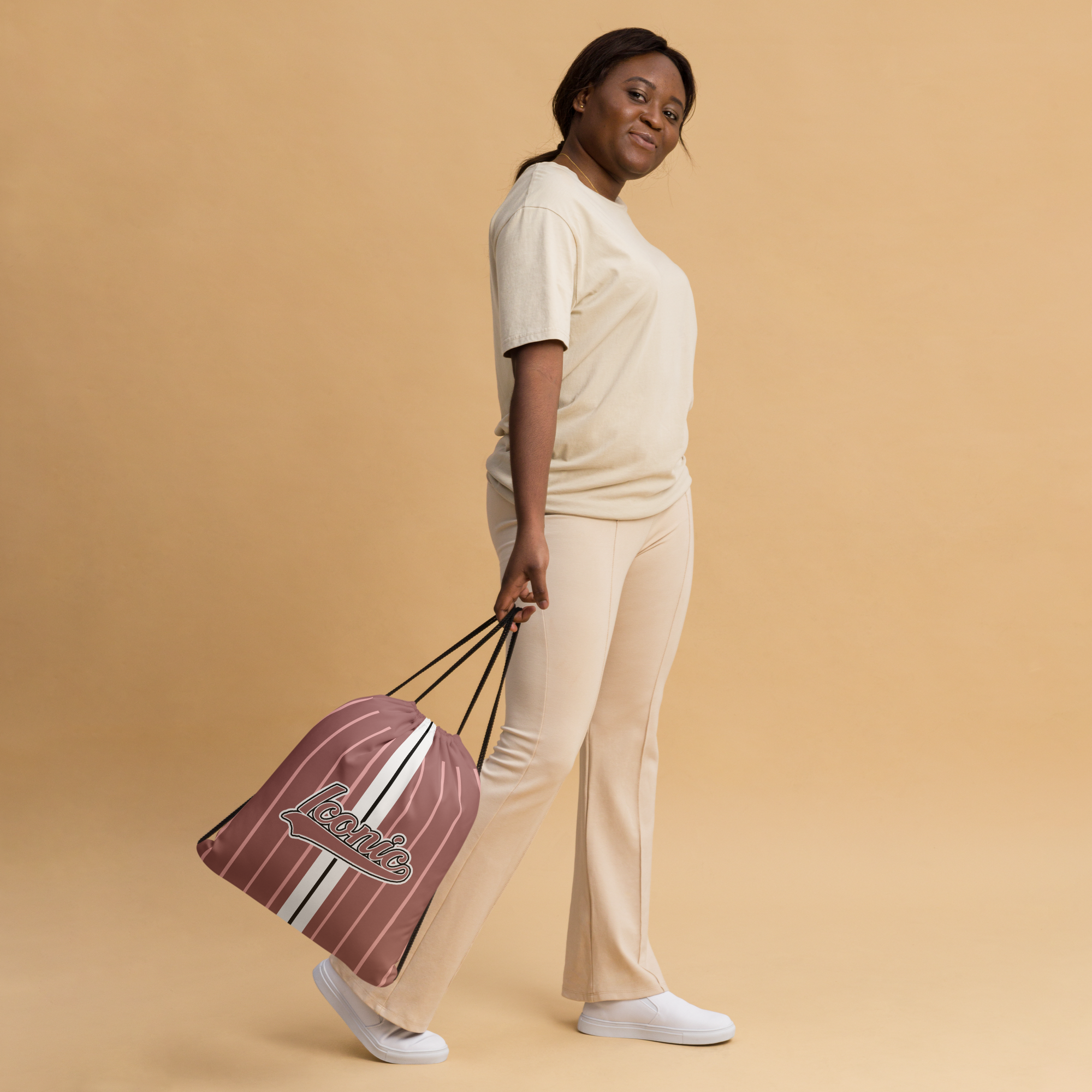 ROYAL Team Iconic. Toy Bag Pinstripe Rose Gold and Powder Pink