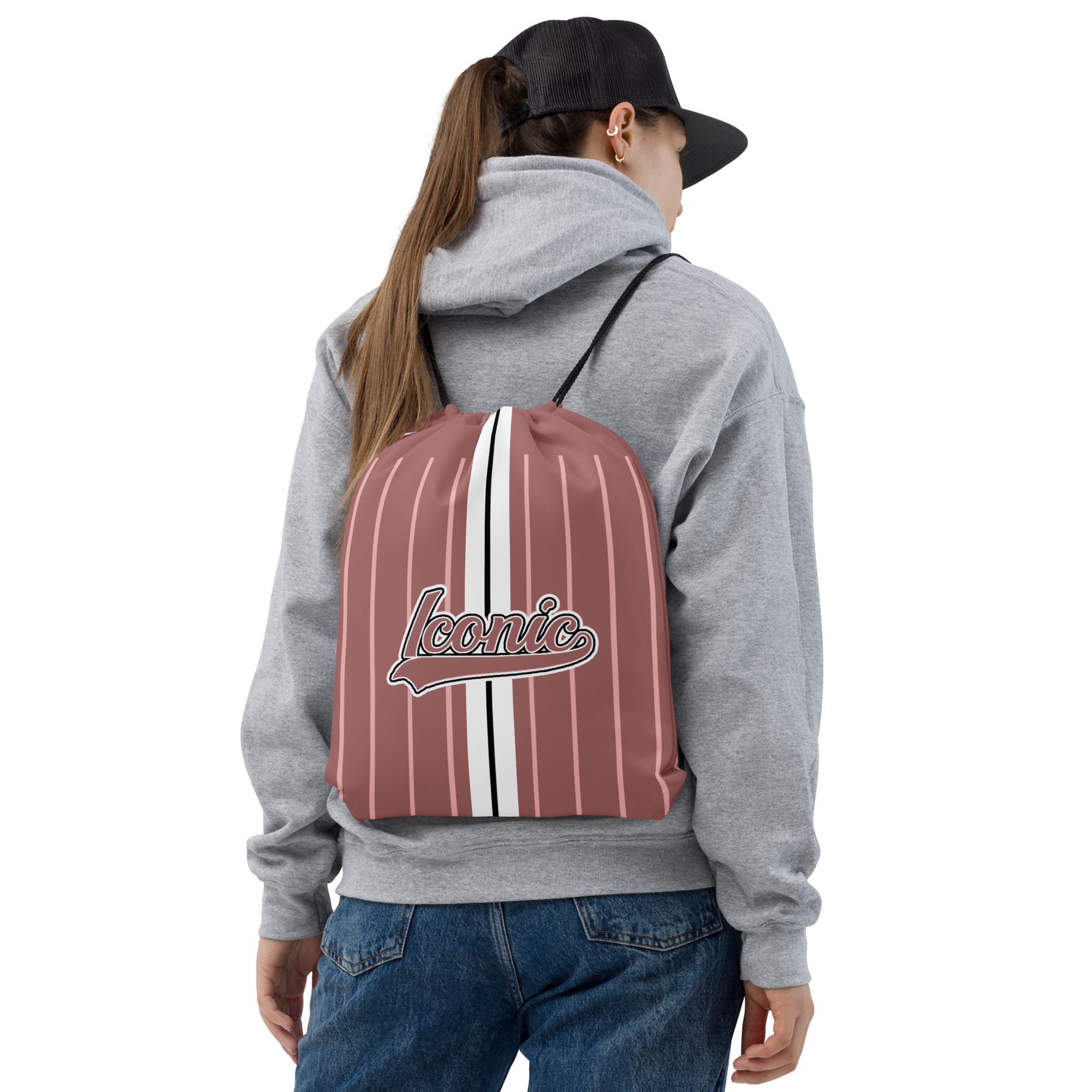 ROYAL Team Iconic. Toy Bag Pinstripe Rose Gold and Powder Pink