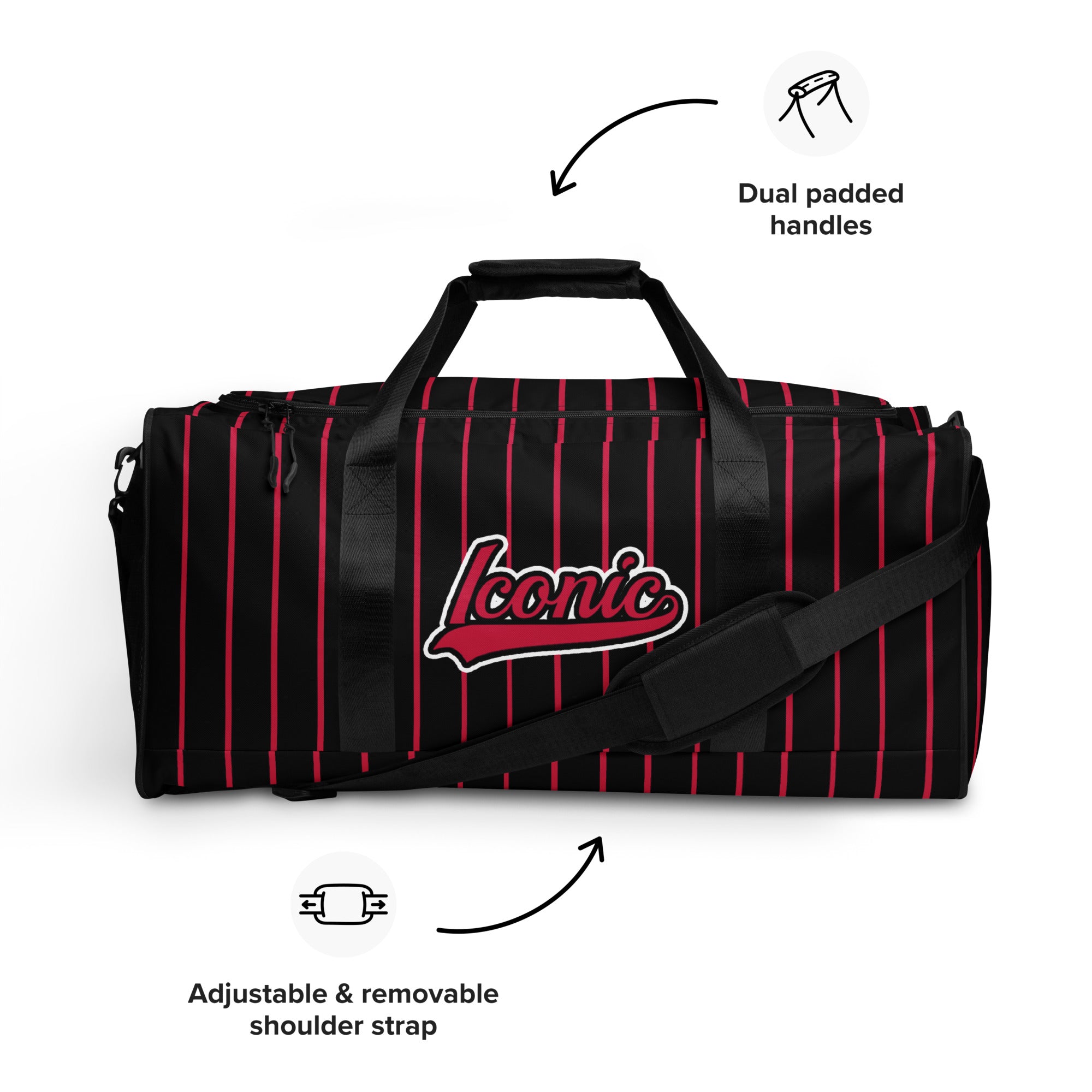 ROYAL Team Iconic. Athletix Duffle Duffel Bag Pinstripe