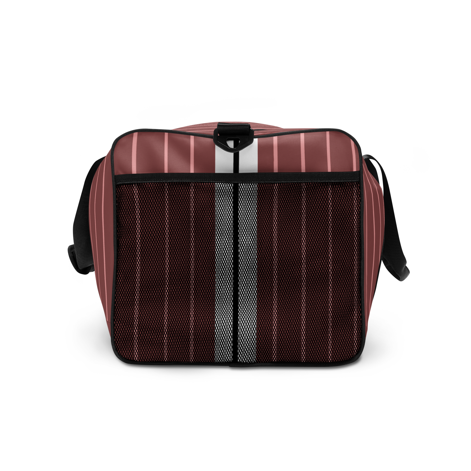 ROYAL Team Iconic. Athletix Duffle Duffel Bag Pinstripe Rose Gold and Powder Pink