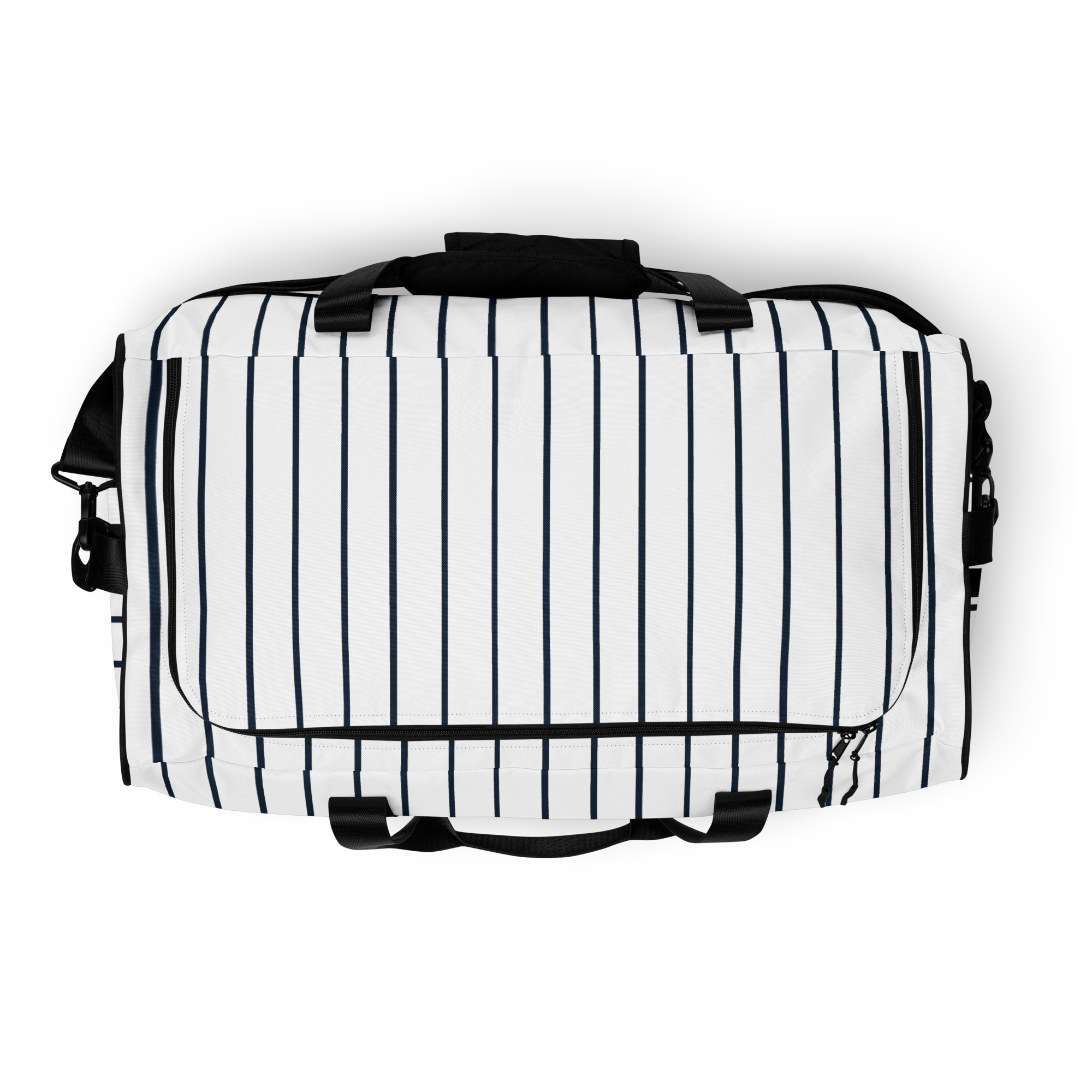 ROYAL Team Iconic. Athletix Duffle Duffel Bag Pinstripe Wh and Navy