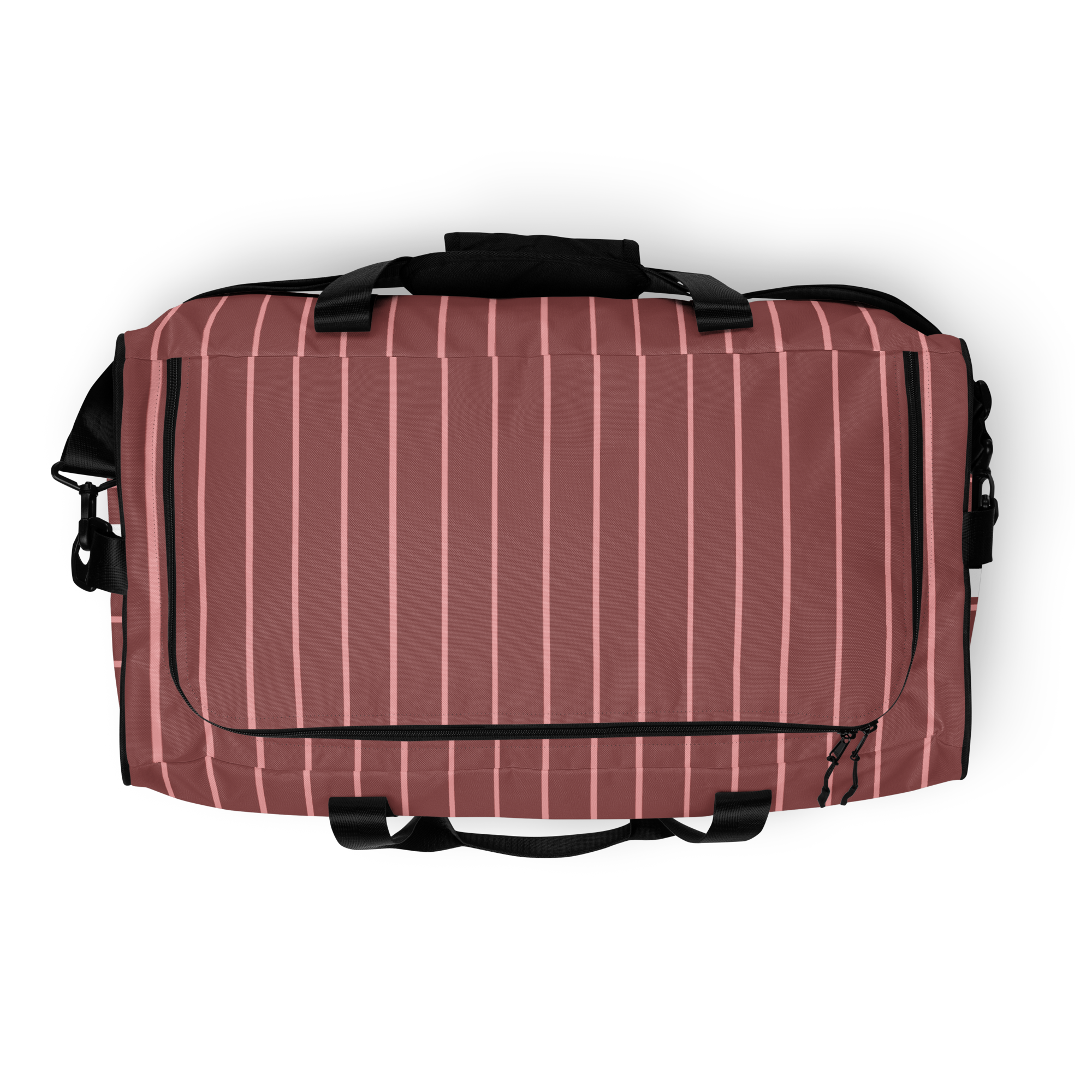 ROYAL Team Iconic. Athletix Duffle Duffel Bag Pinstripe Rose Gold and Powder Pink