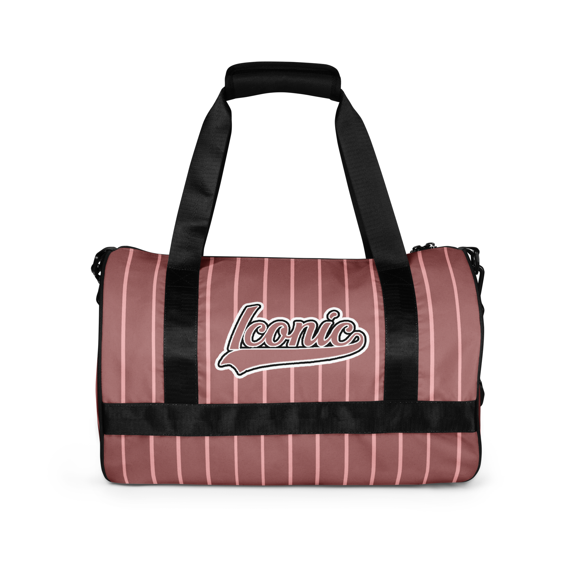 ROYAL Team Iconic. Athletix Mini Duffle Gym Bag Pinstripe Rose Gold and Powder Pink