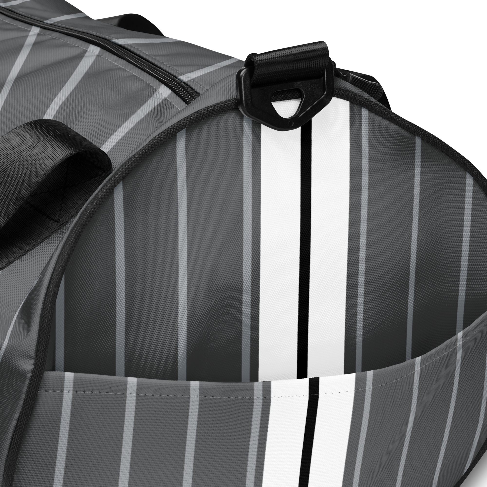 ROYAL Team Iconic. Athletix Mini Duffle Gym Bag Pinstripe 50 Shades Deep Dusk and Cool Grey