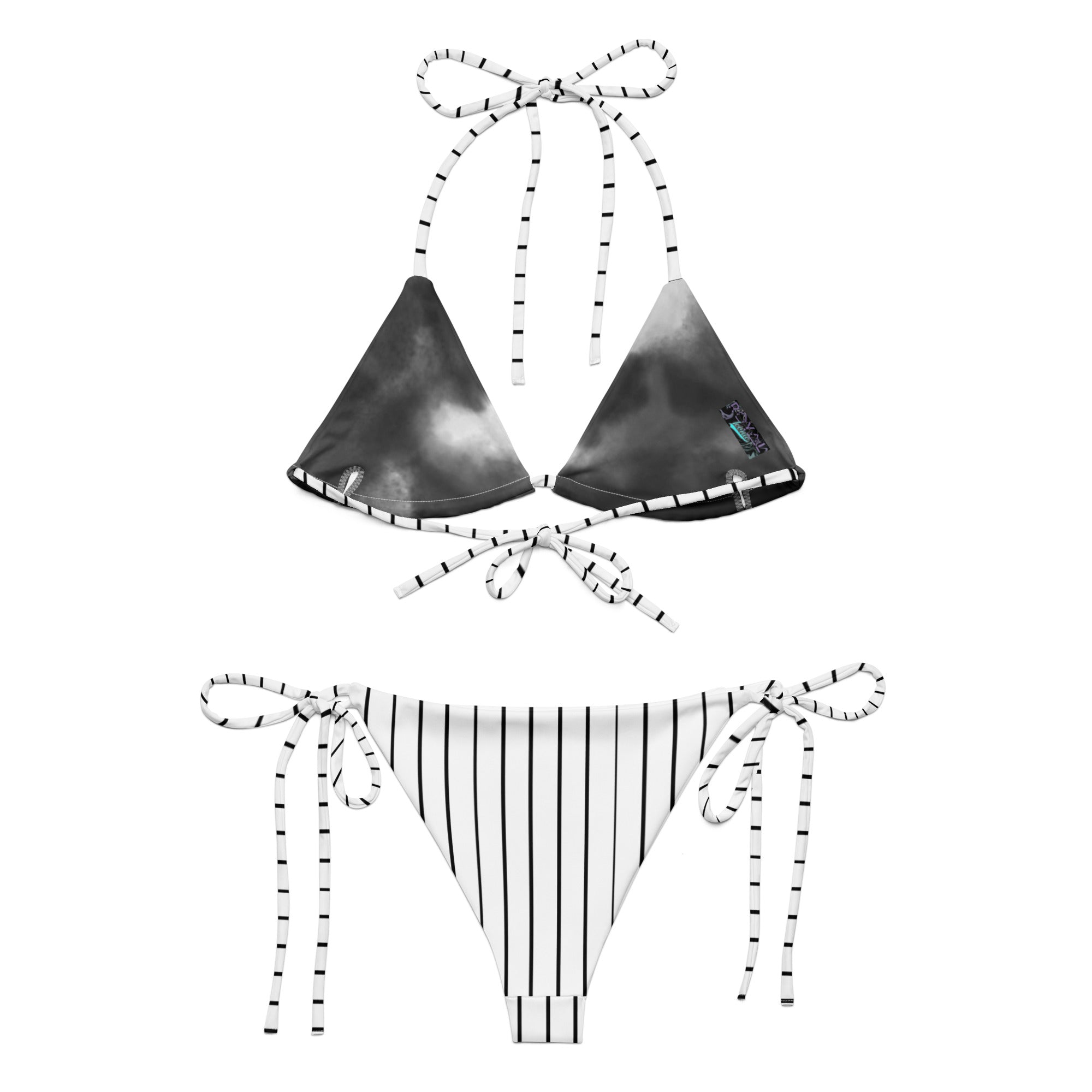 ROYAL Team Iconic. FEMme Swim Pinstripe White and Blk