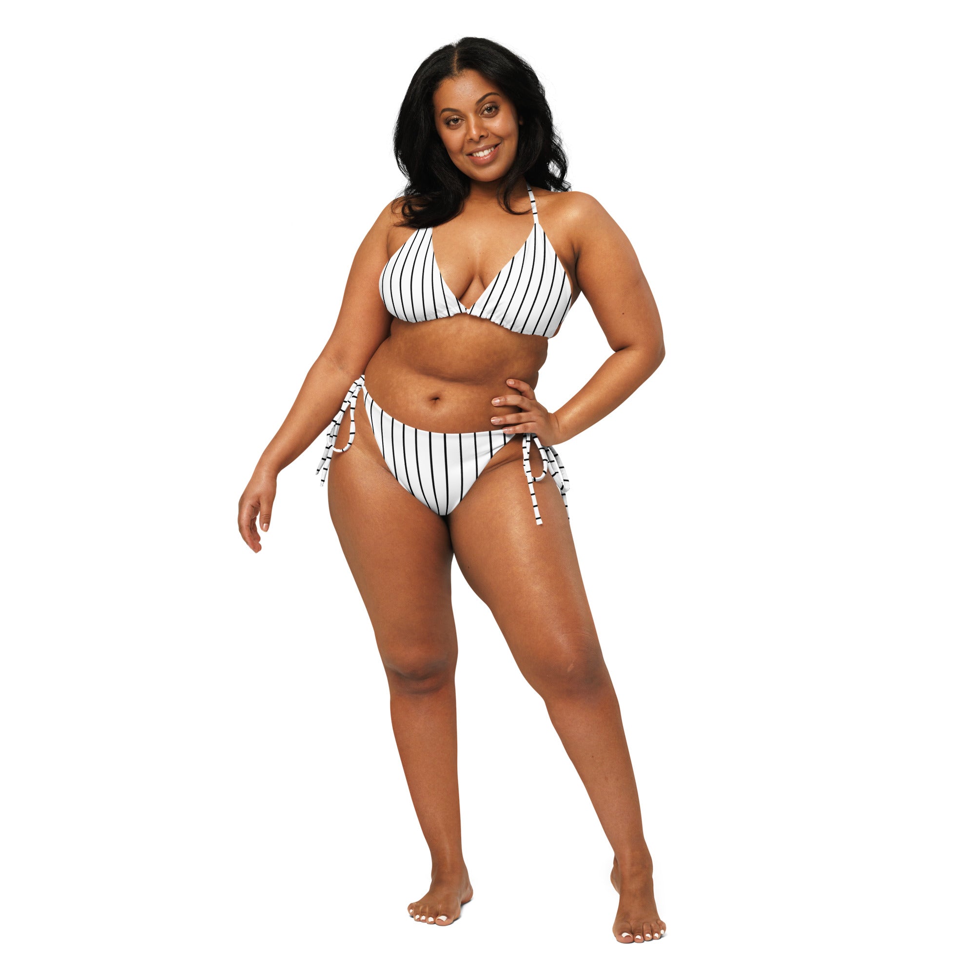ROYAL Team Iconic. FEMme Swim Pinstripe White and Blk