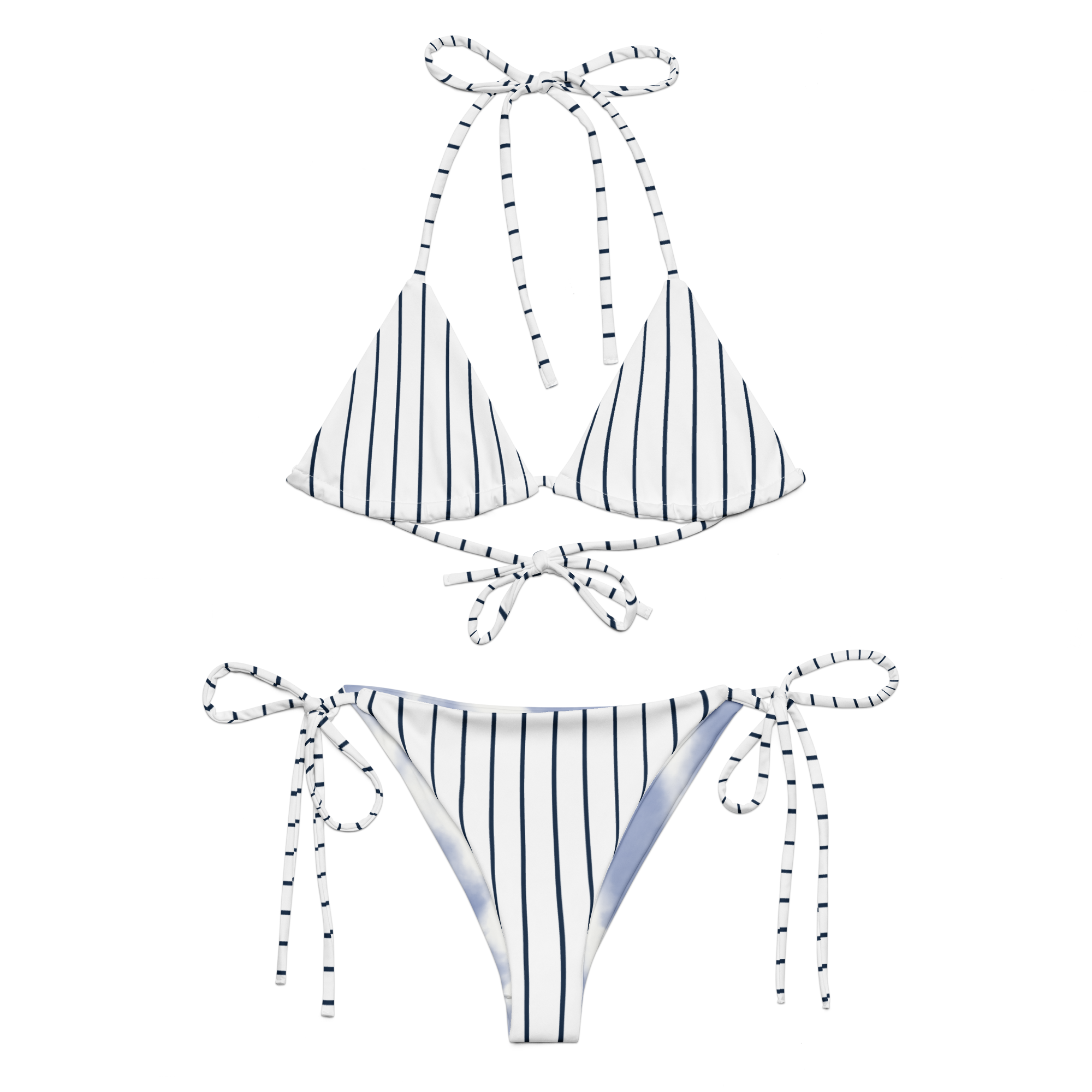 ROYAL Team Iconic. FEMme Swim Pinstripe Bikini Wh and Navy
