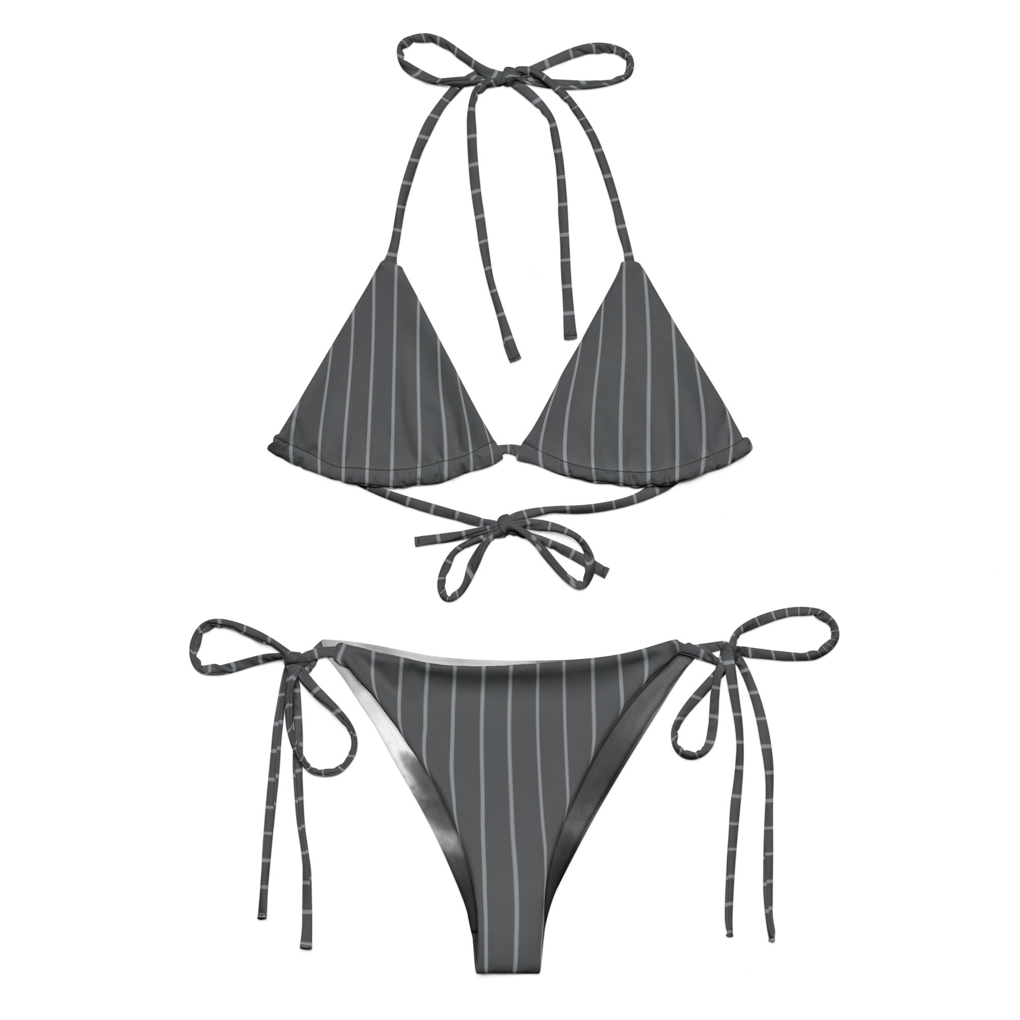 ROYAL Team Iconic. FEMme Swim Pinstripe Bikini 50 Shades Deep Dusk and Cool Grey