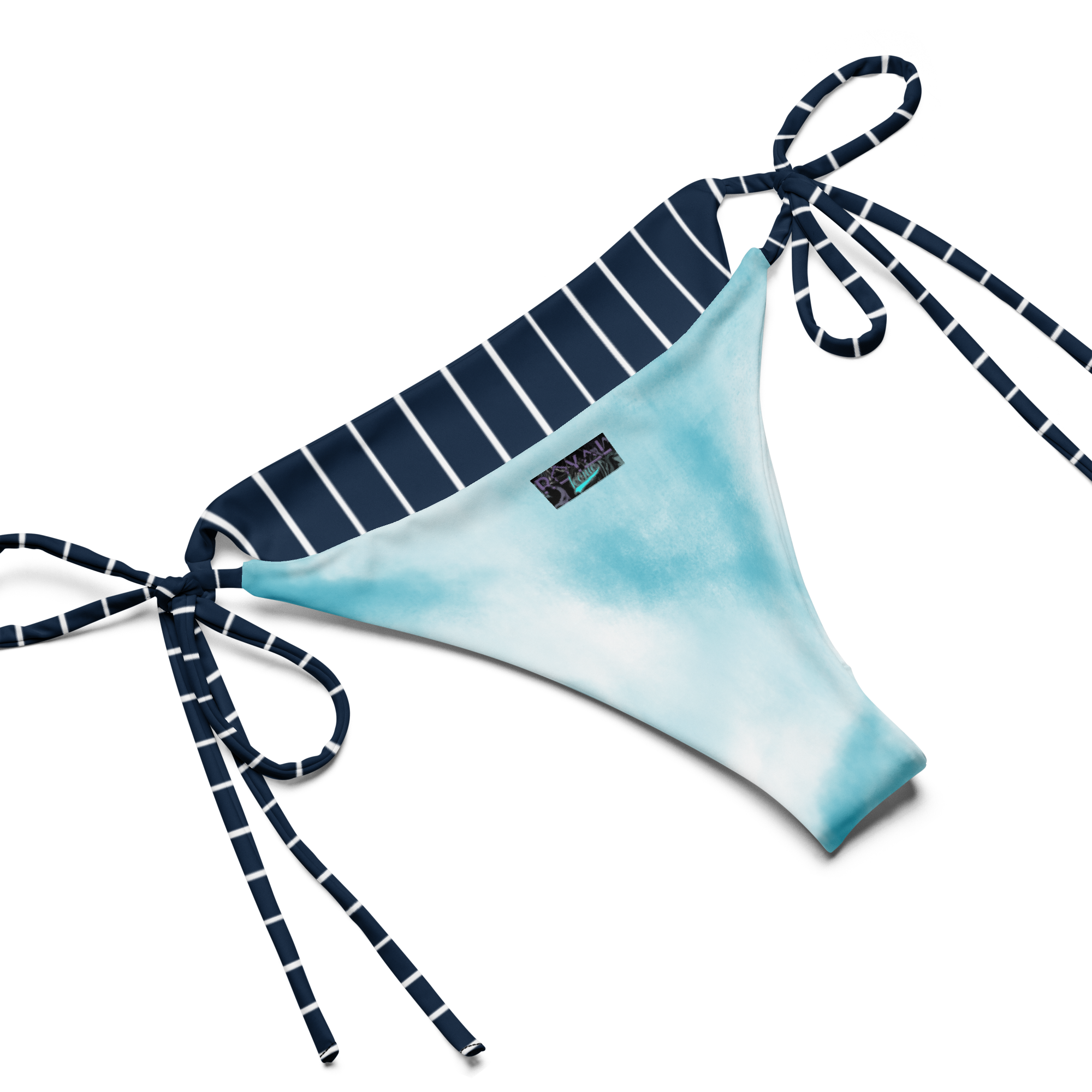 ROYAL Team Iconic. FEMme Swim Pinstripe Bikini Navy and Wh