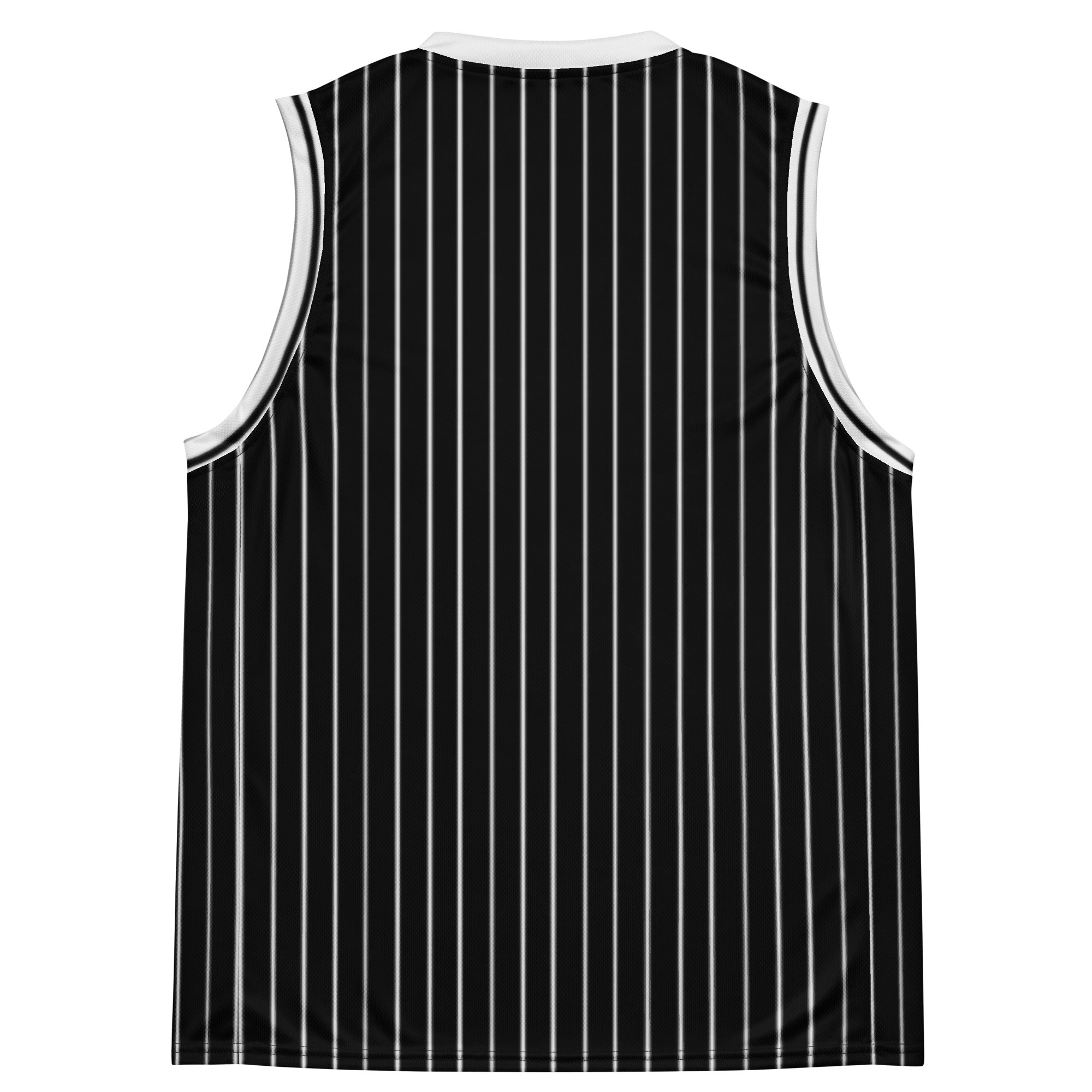 ROYAL Team Iconic. unisex basketball jersey Pinstripe Blk and White