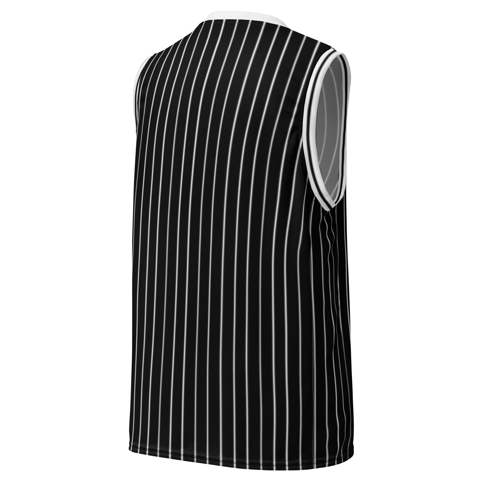 ROYAL Team Iconic. unisex basketball jersey Pinstripe Blk and White