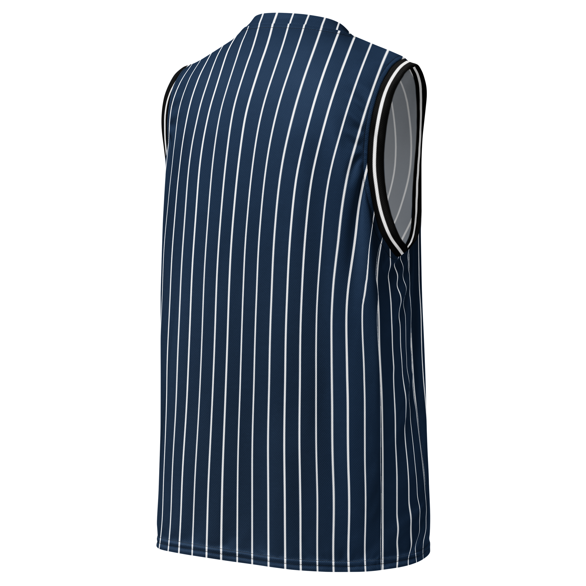 ROYAL Team Iconic. unisex basketball jersey Pinstripe Navy and Wh