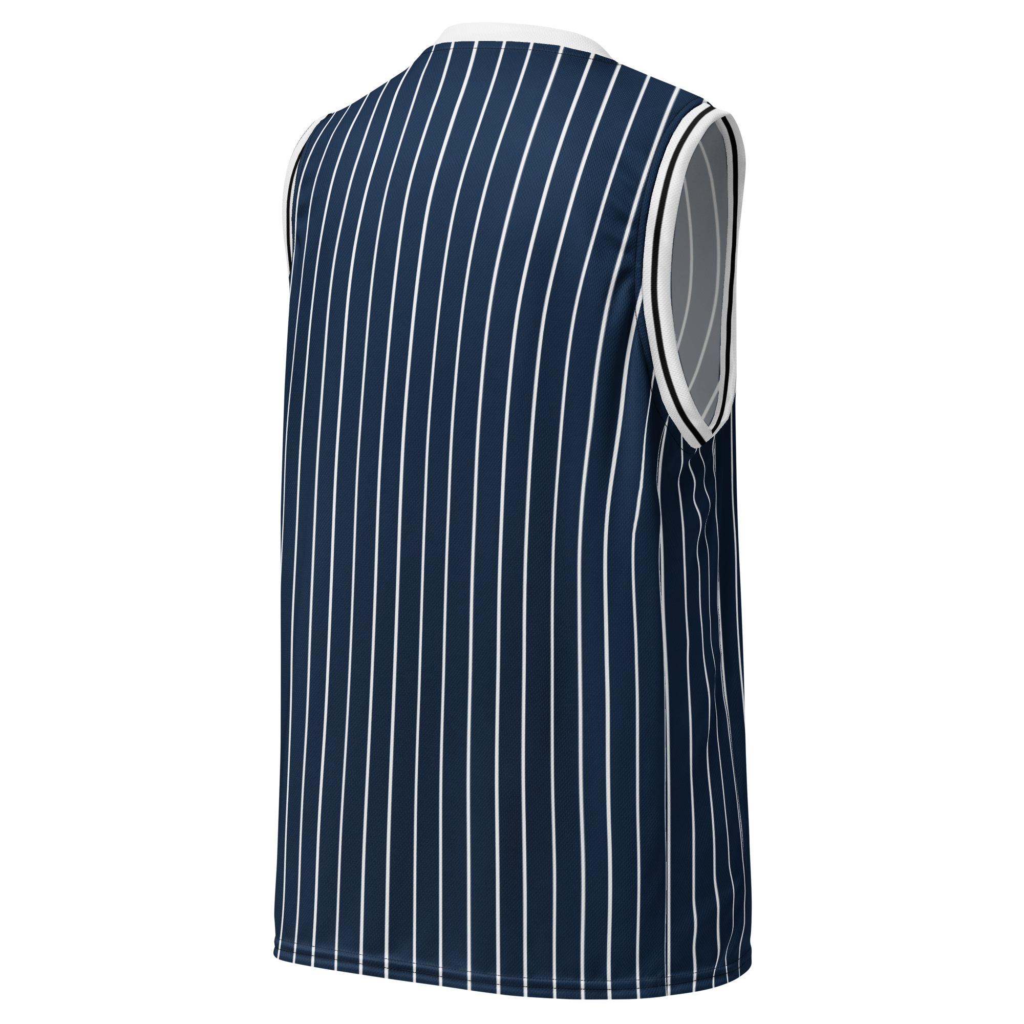 ROYAL Team Iconic. unisex basketball jersey Pinstripe Navy and Wh