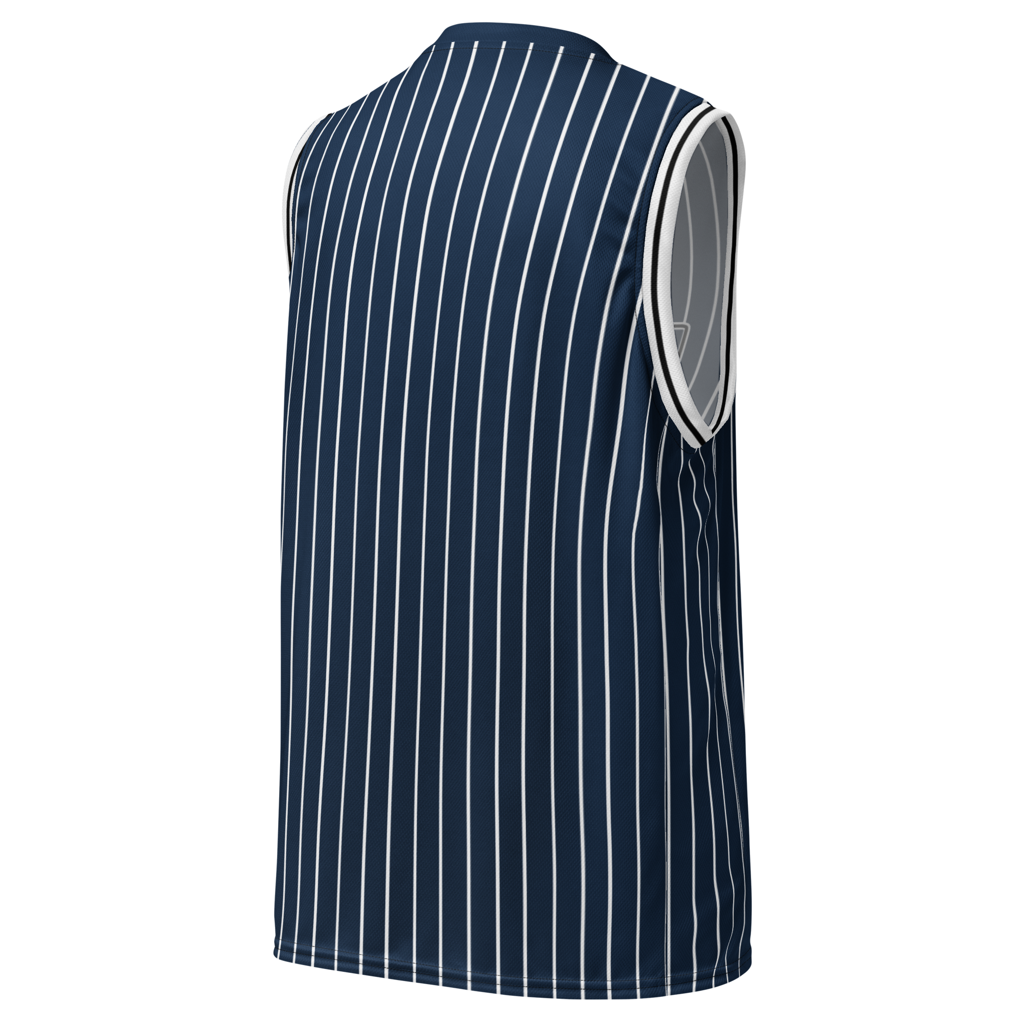 ROYAL Team Iconic. unisex basketball jersey Pinstripe Navy and Wh