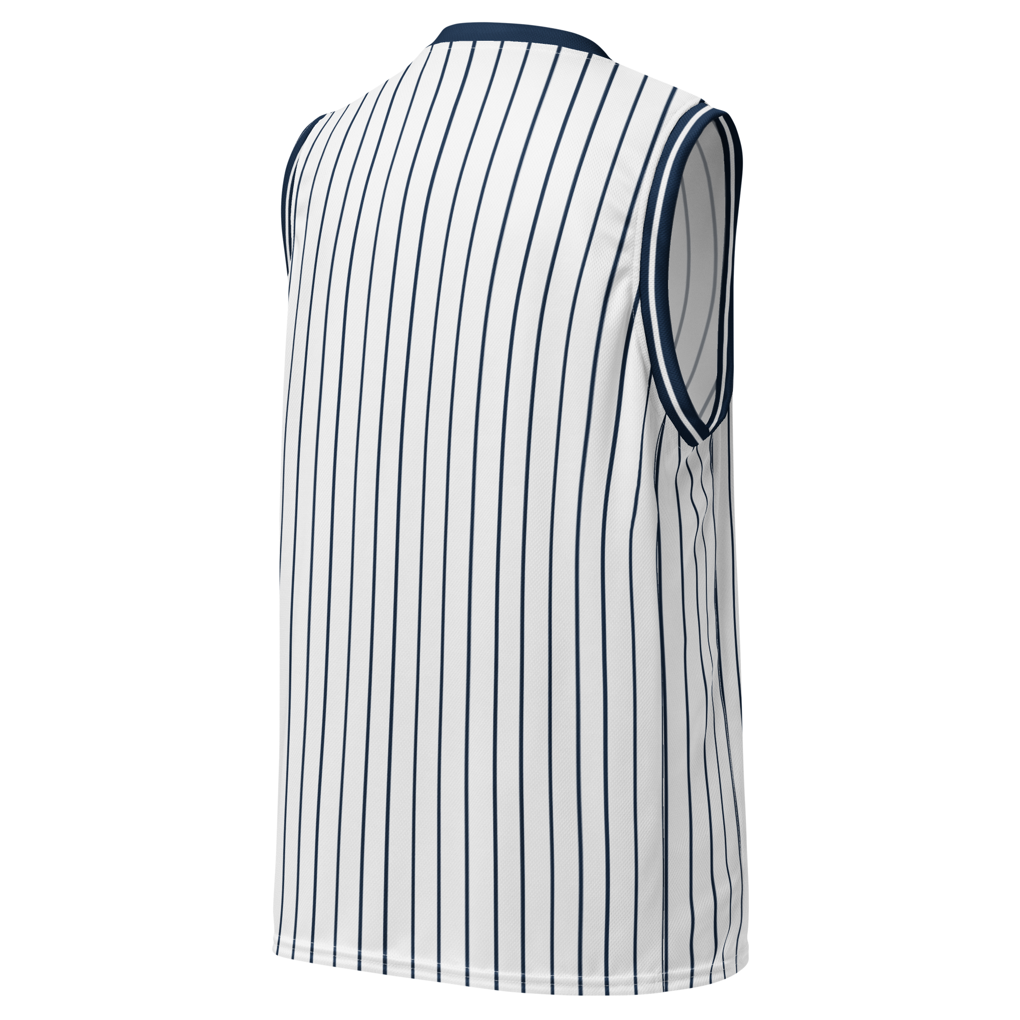 ROYAL Team Iconic. unisex basketball jersey Pinstripe Wh and Navy