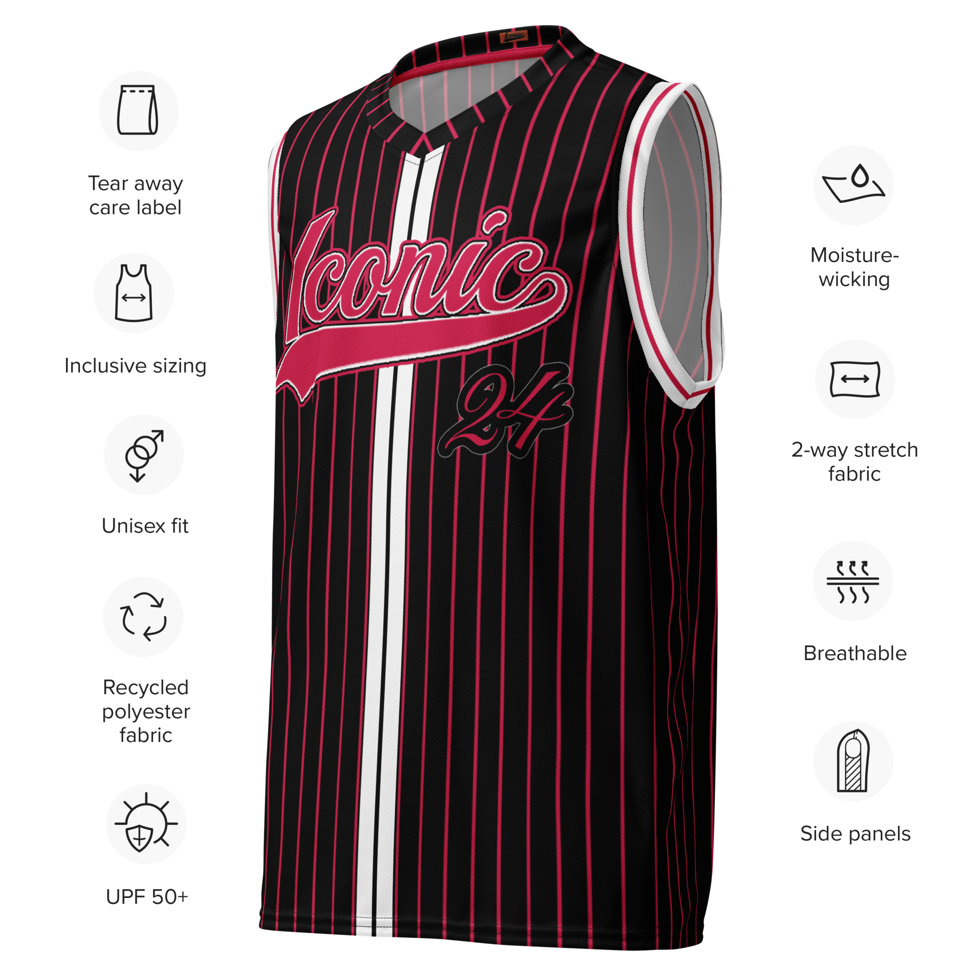 ROYAL Team Iconic. unisex basketball jersey Pinstripe