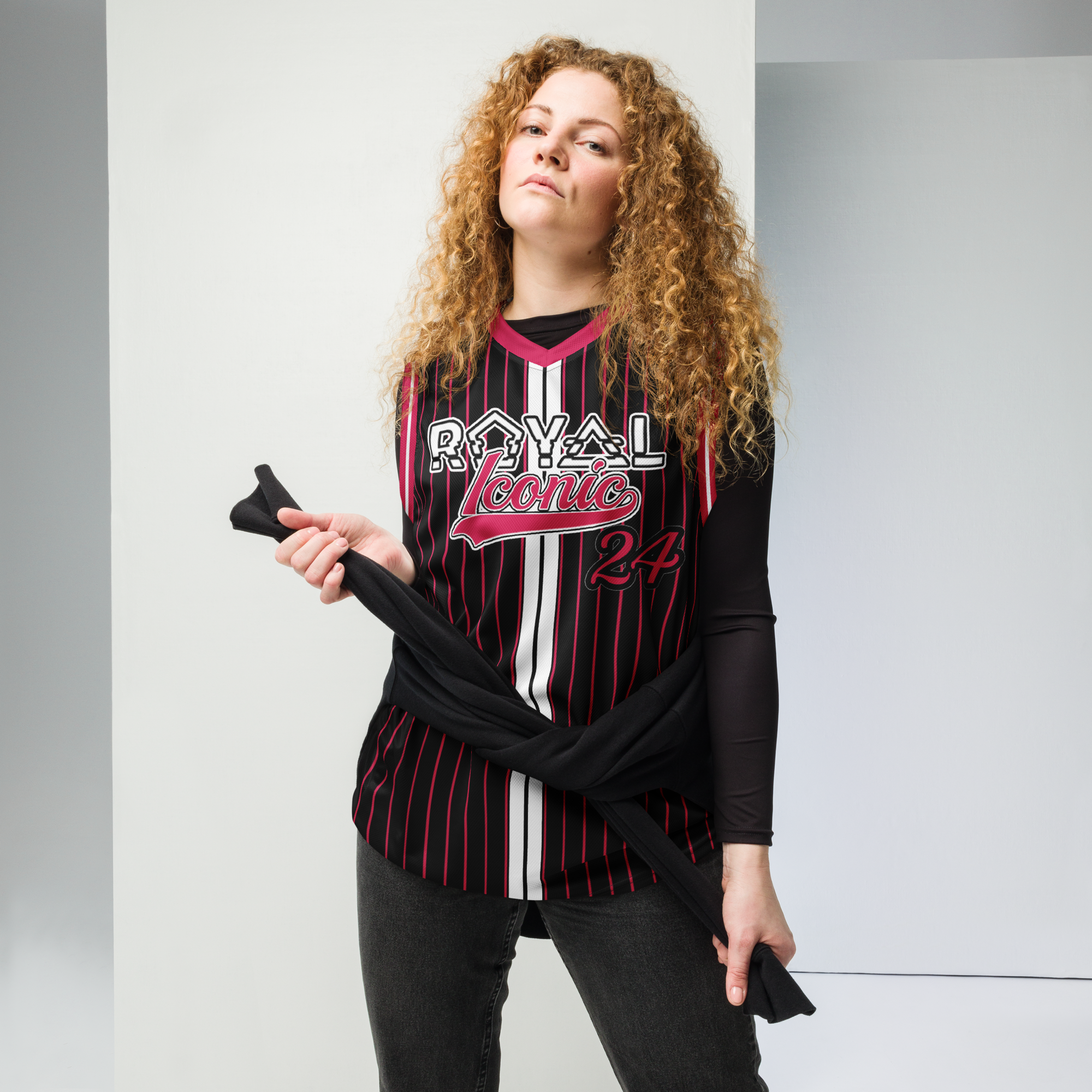 ROYAL Team Iconic. unisex basketball jersey Pinstripe