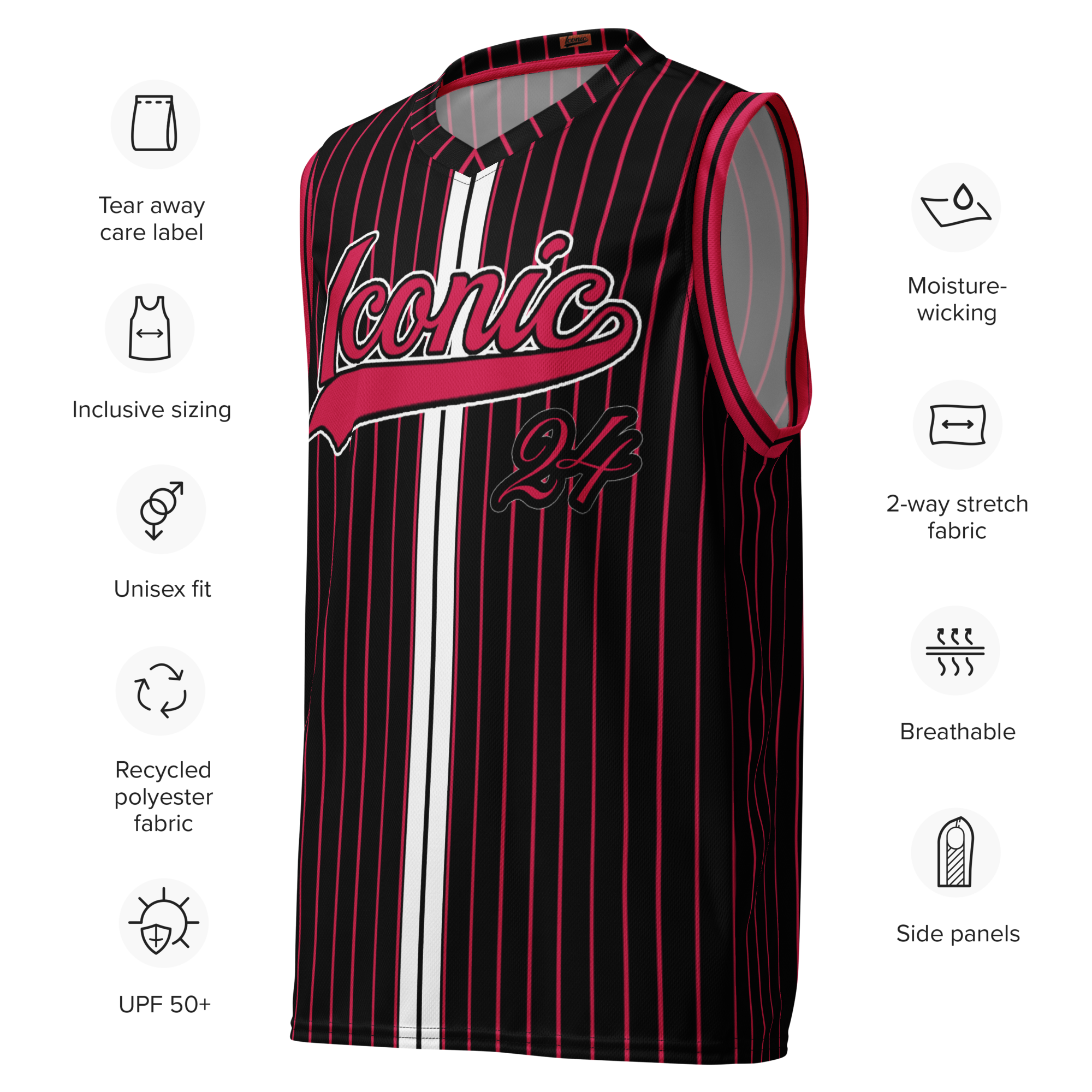 ROYAL Team Iconic. unisex basketball jersey Pinstripe