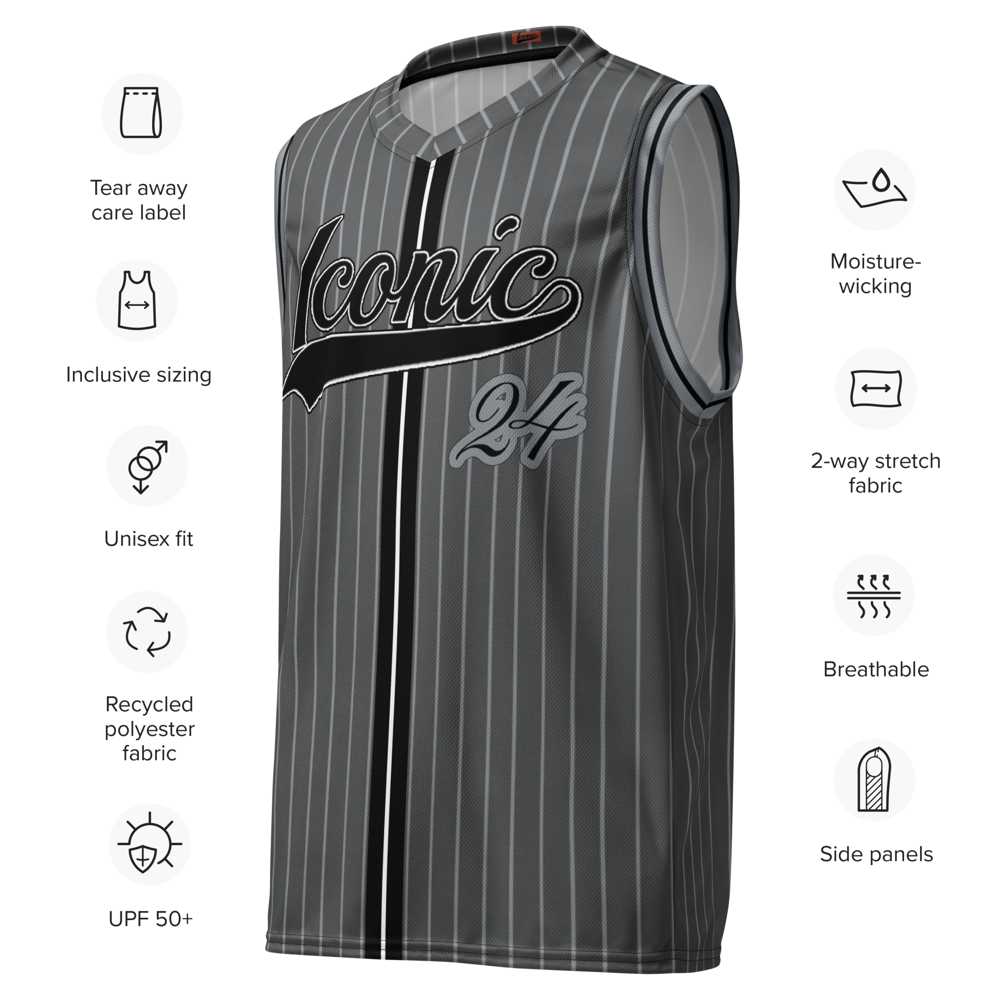 ROYAL Team Iconic. unisex basketball jersey Pinstripe ROYAL Team Iconic. unisex basketball jersey Pinstripe 50 Shades Deep Dusk and Cool Grey