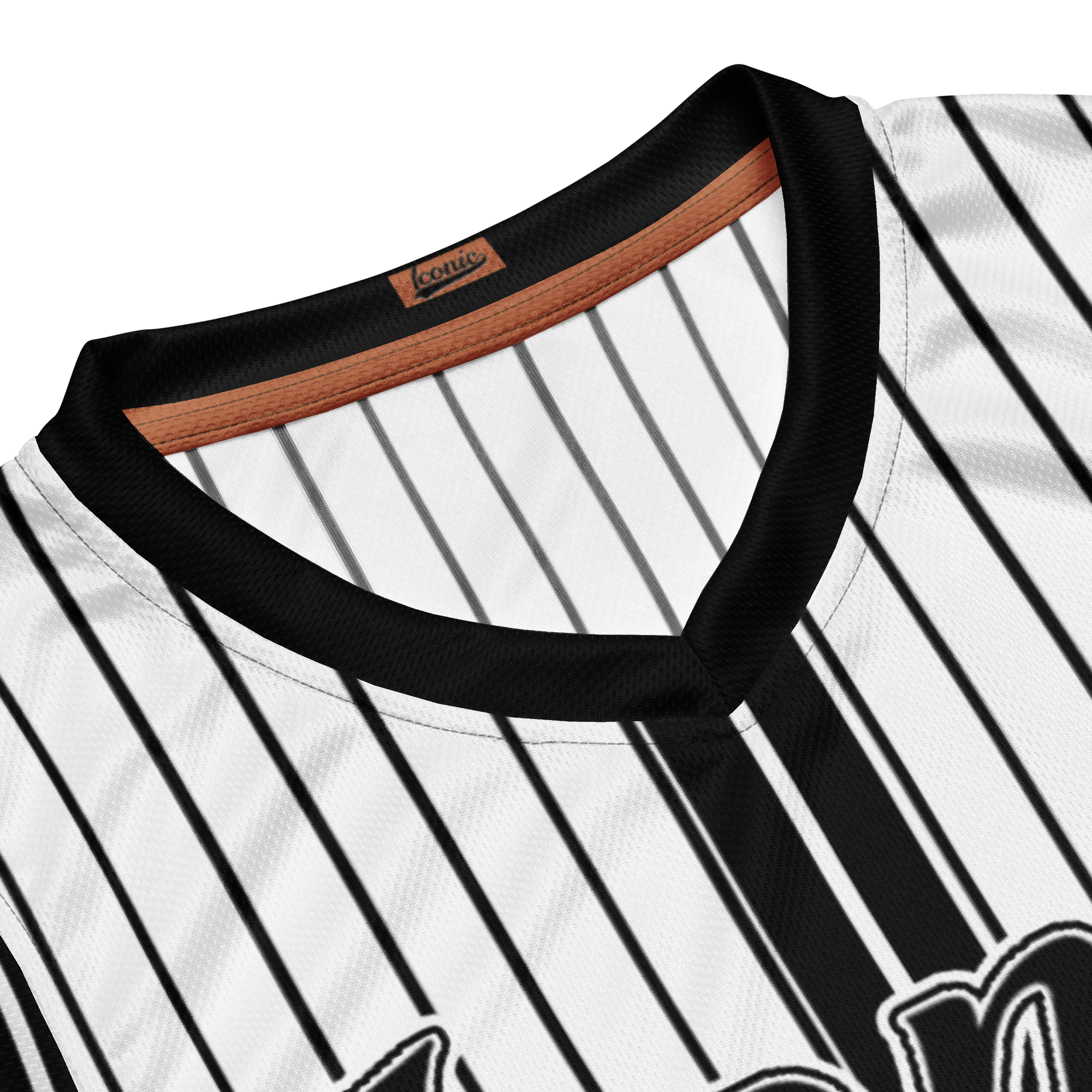 ROYAL Team Iconic. unisex basketball jersey Pinstripe Wh and Blk