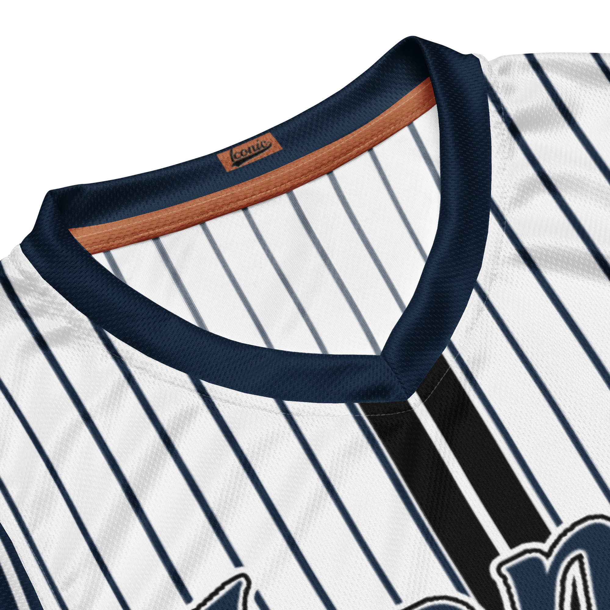 ROYAL Team Iconic. unisex basketball jersey Pinstripe Wh and Navy