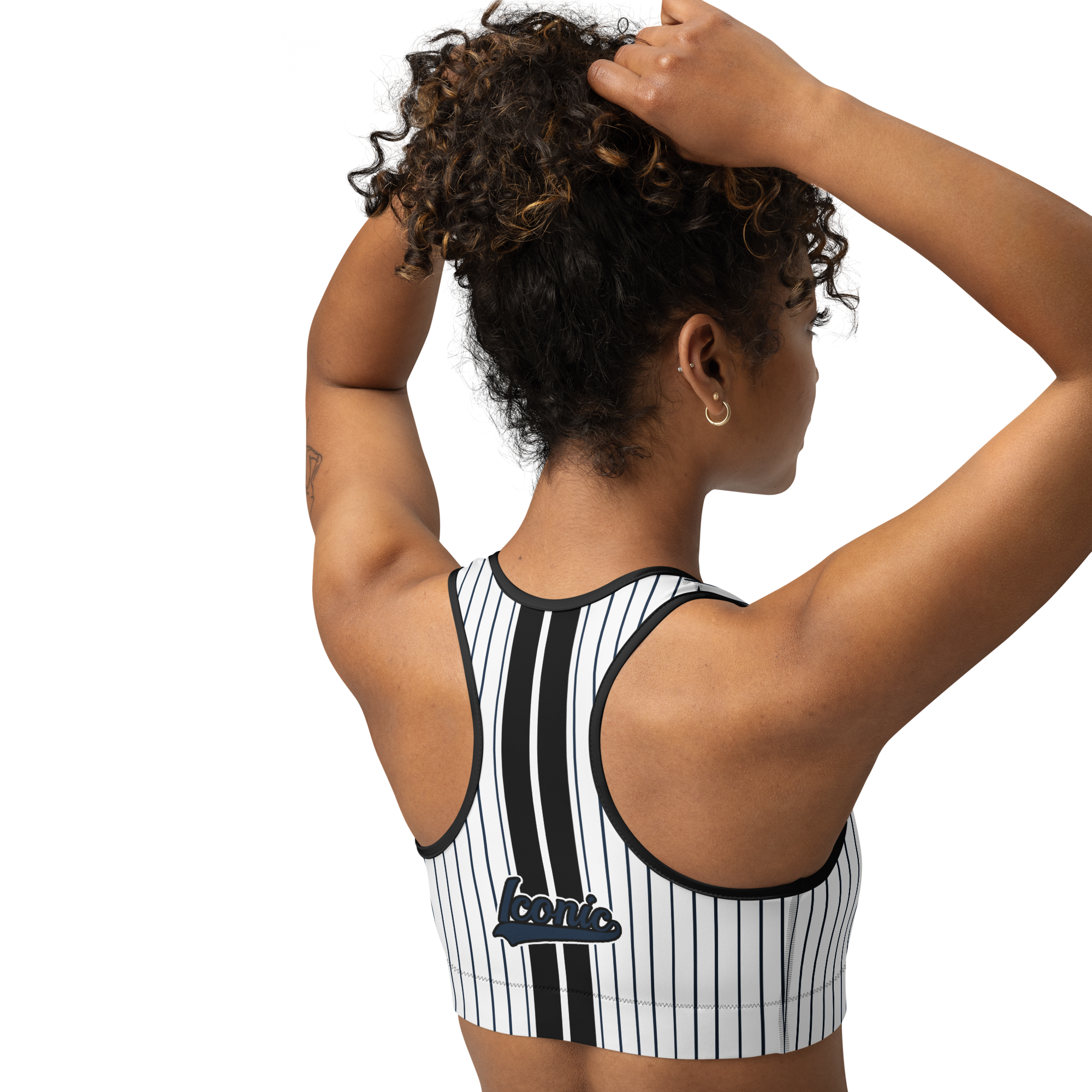 ROYAL Team Iconic. Athletix Sports Bra Pinstripe Wh and Navy
