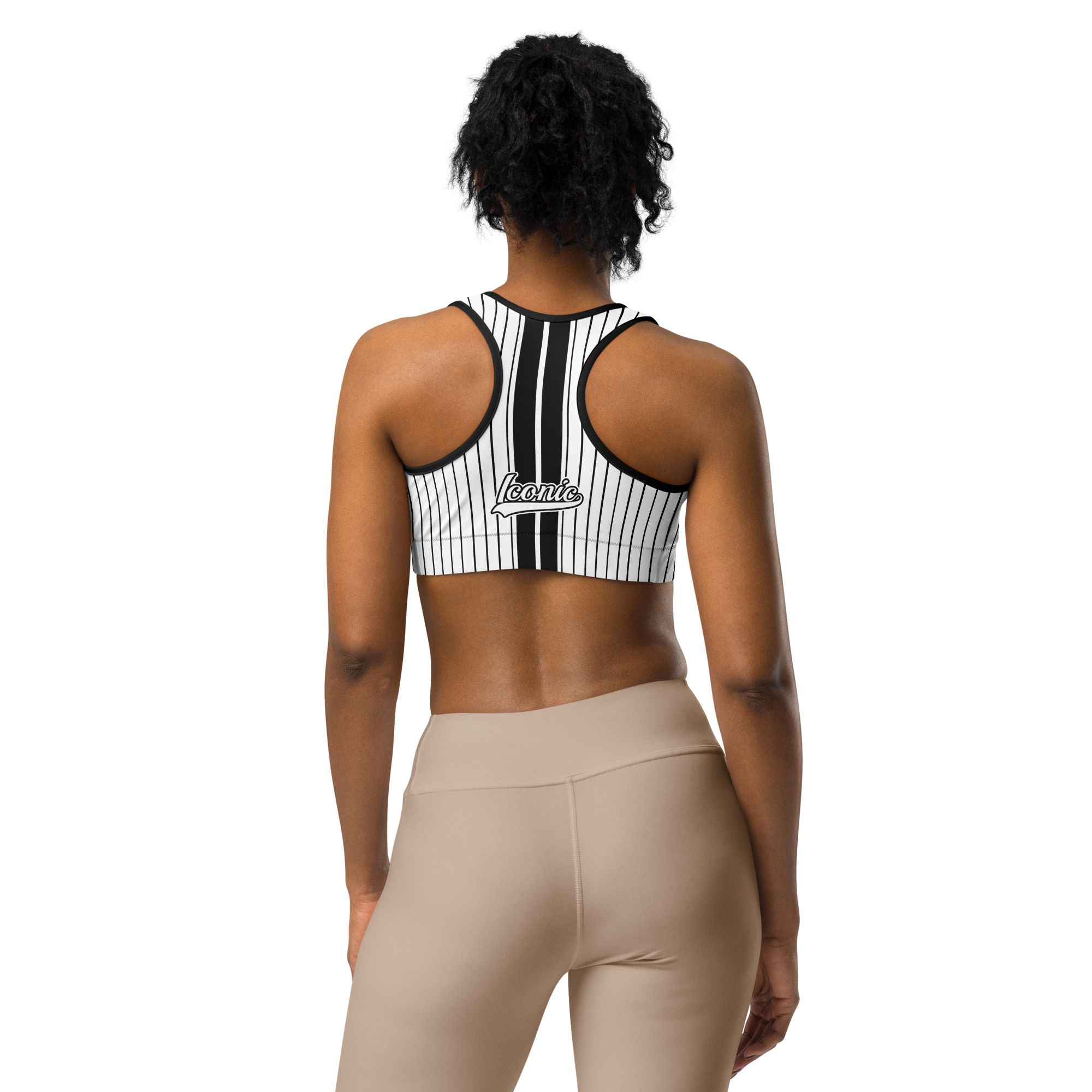 ROYAL Team Iconic. Athletix Sports Bra Pinstripe White and Blk