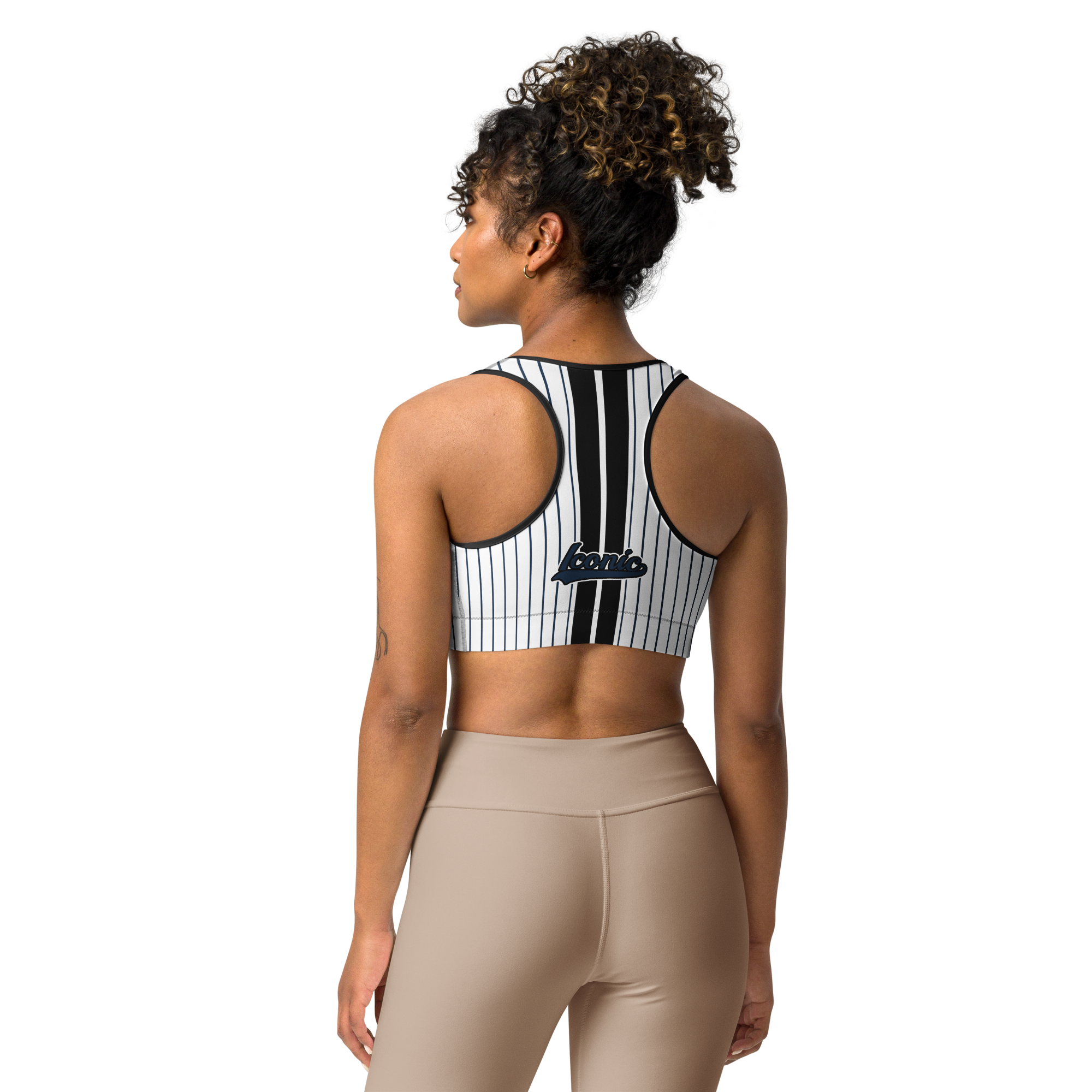 ROYAL Team Iconic. Athletix Sports Bra Pinstripe Wh and Navy