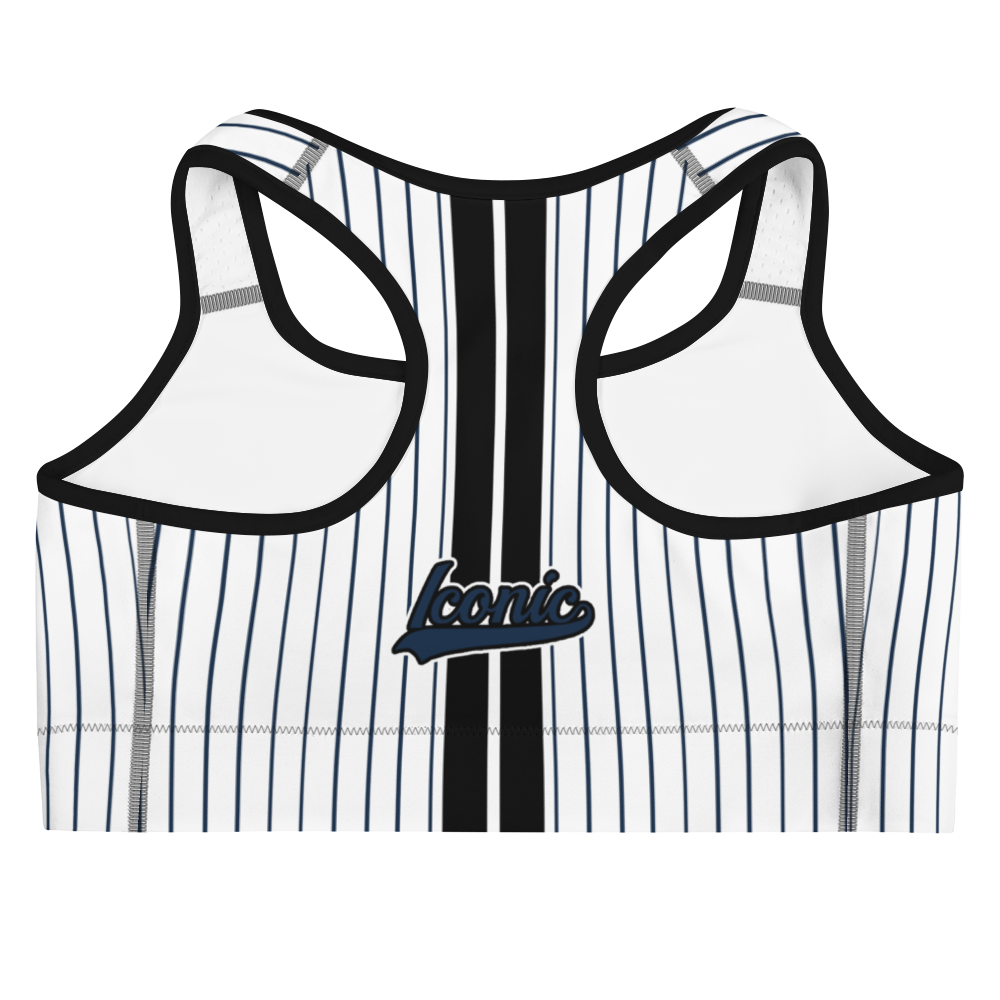 ROYAL Team Iconic. Athletix Sports Bra Pinstripe Wh and Navy