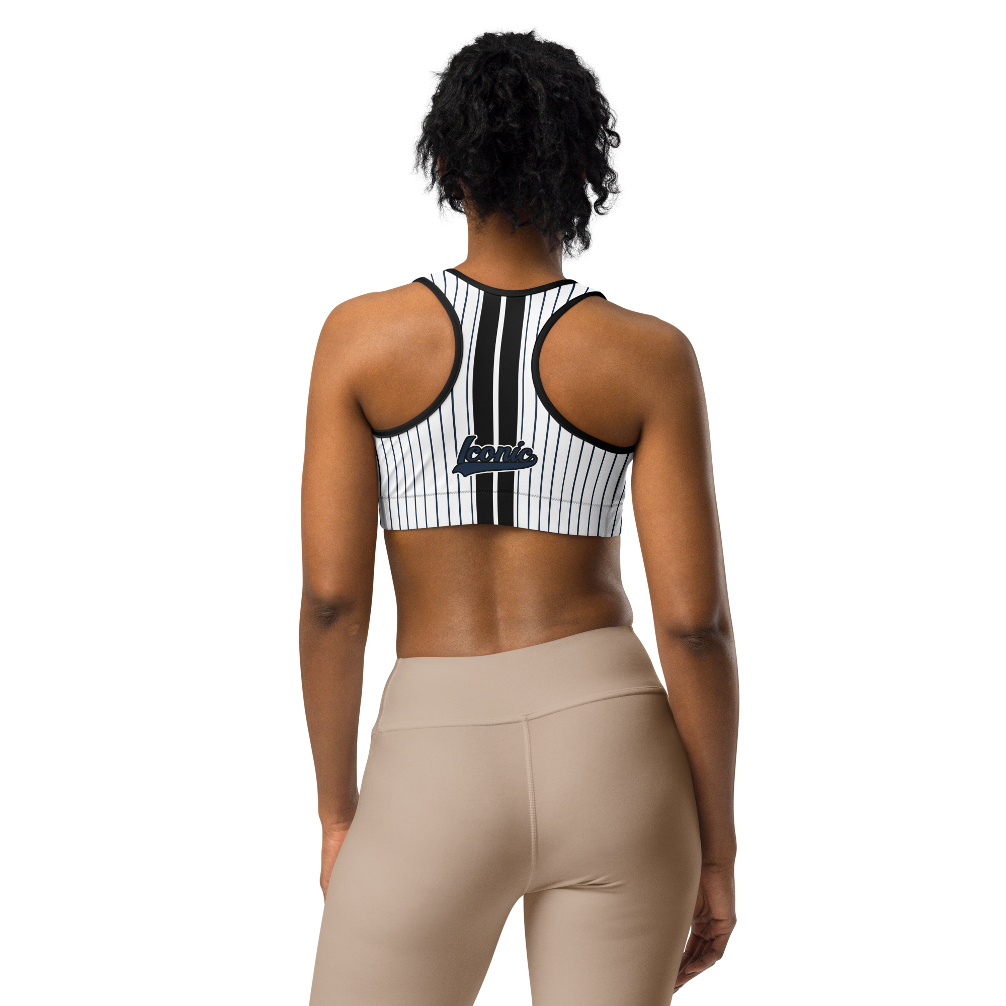 ROYAL Team Iconic. Athletix Sports Bra Pinstripe Wh and Navy