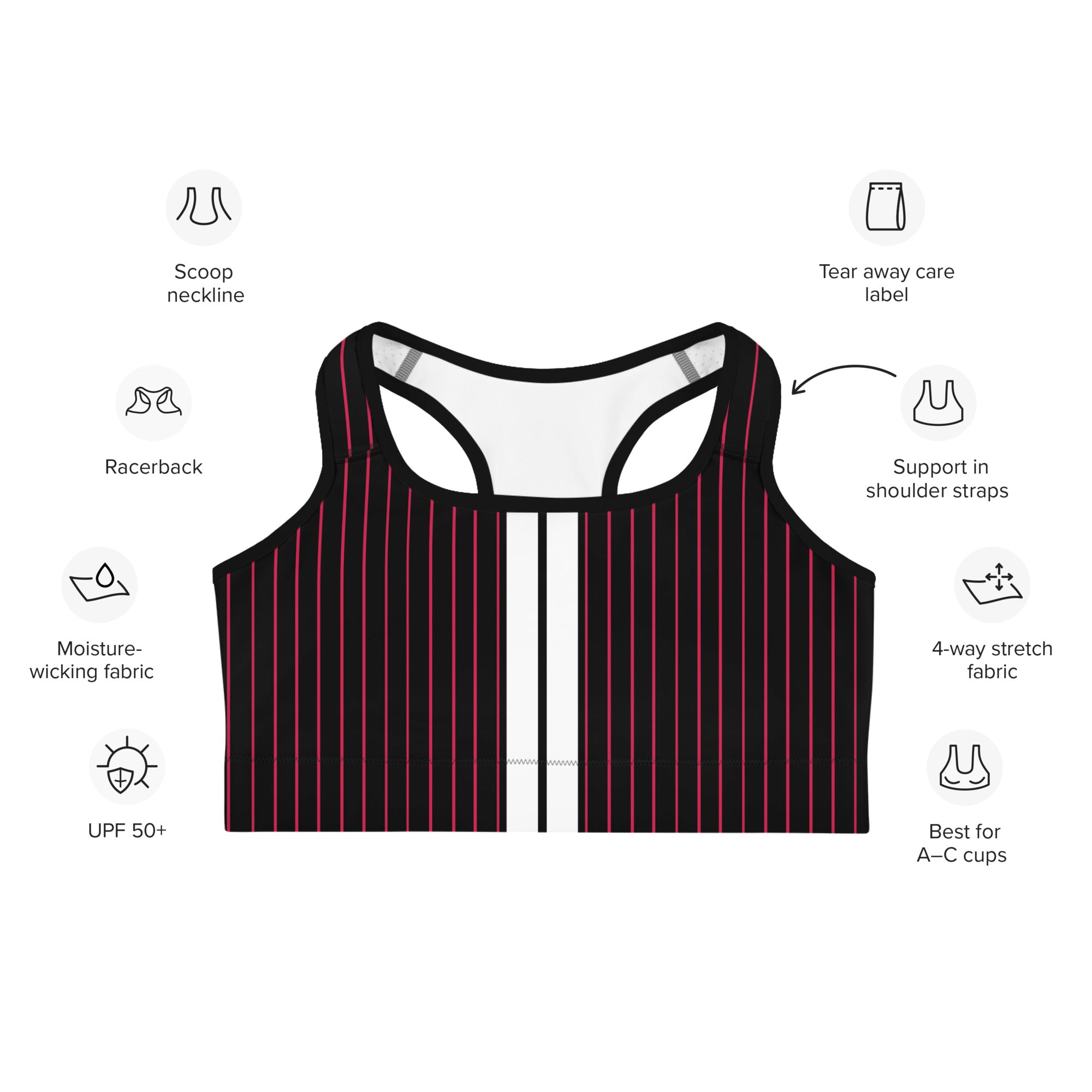 ROYAL Team Iconic. Athletix Sports Bra Pinstripe