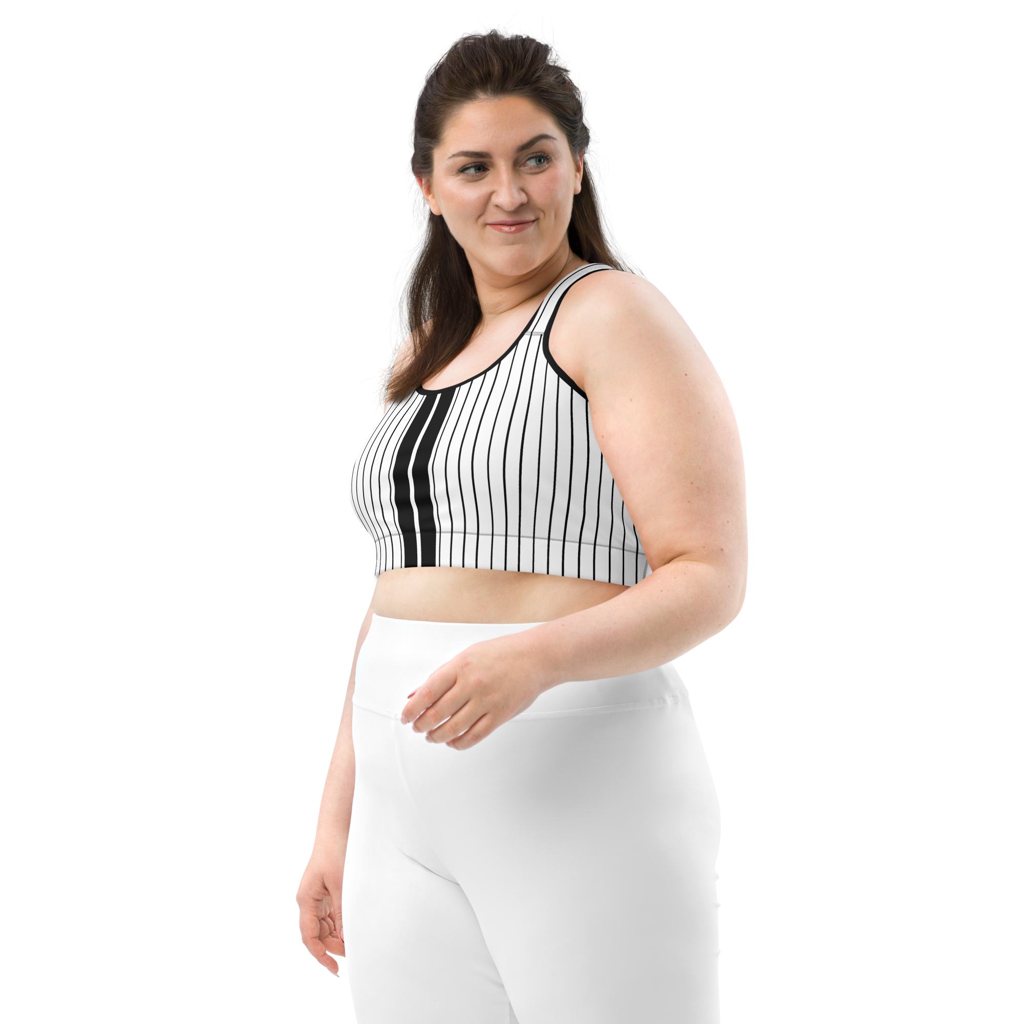 ROYAL Team Iconic. Athletix Sports Bra Pinstripe White and Blk