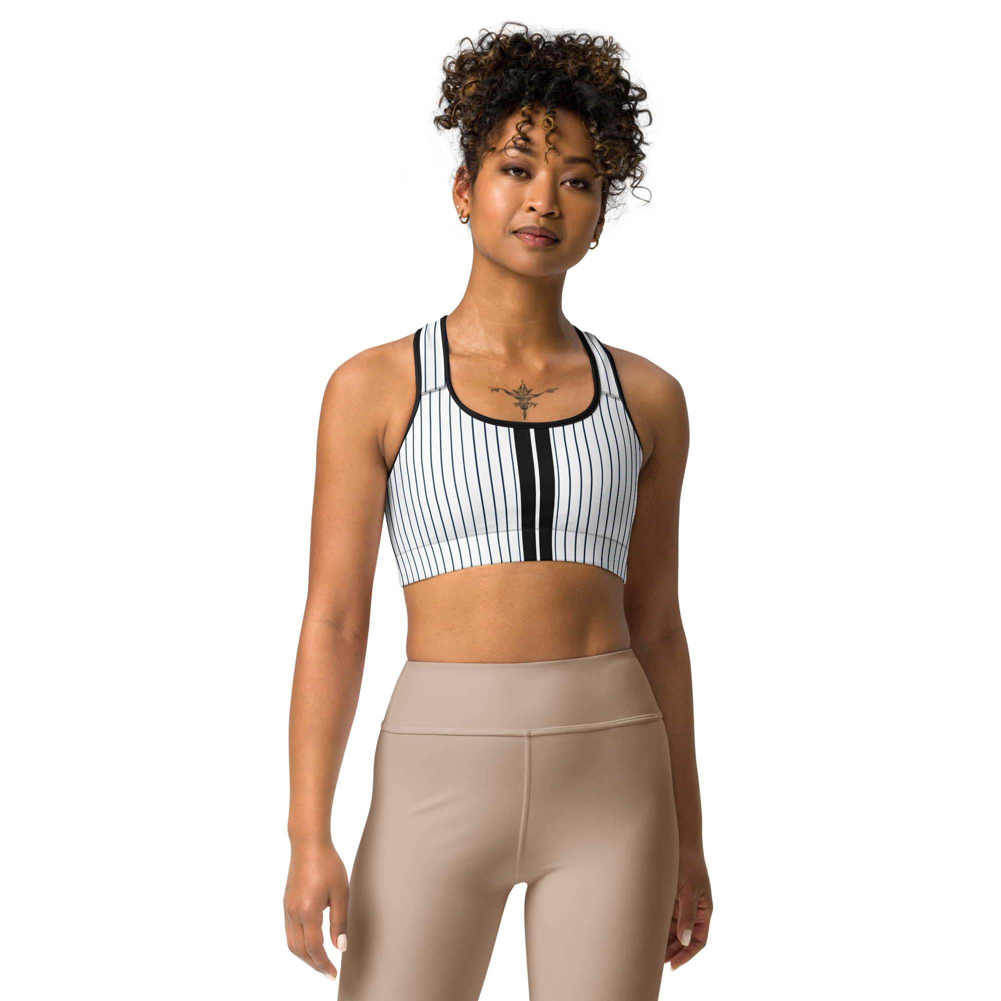 ROYAL Team Iconic. Athletix Sports Bra Pinstripe Wh and Navy