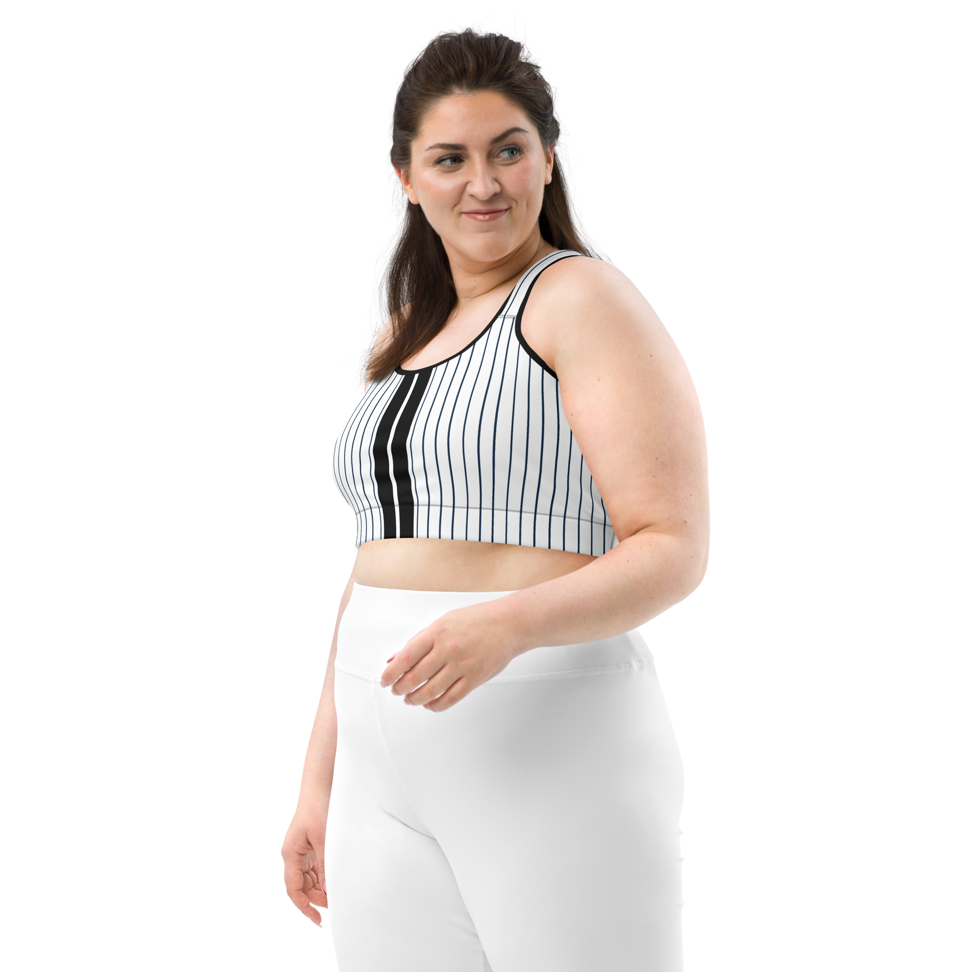 ROYAL Team Iconic. Athletix Sports Bra Pinstripe Wh and Navy