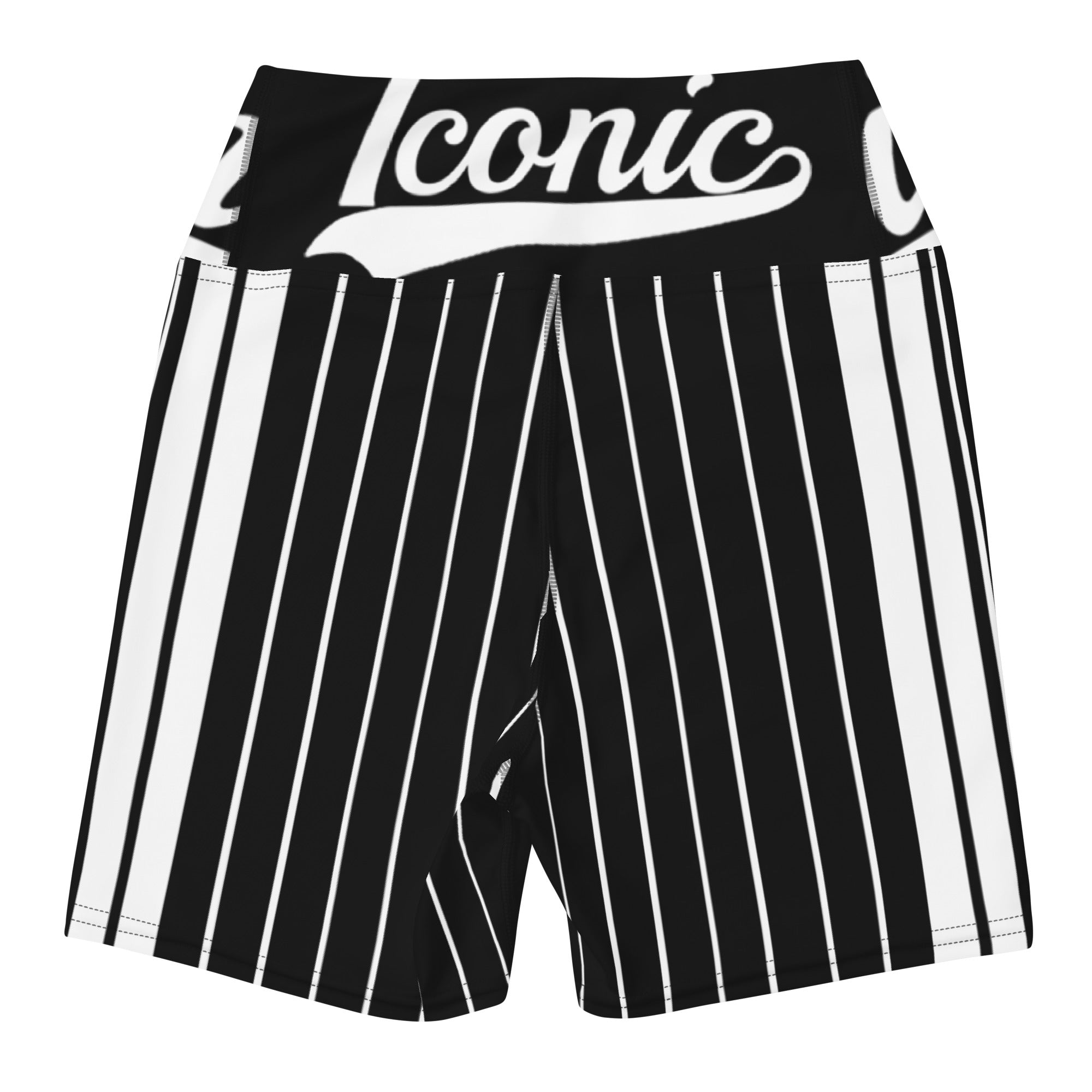 ROYAL Team Iconic. Athletix Yoga Shorts Pinstripe Blk and White