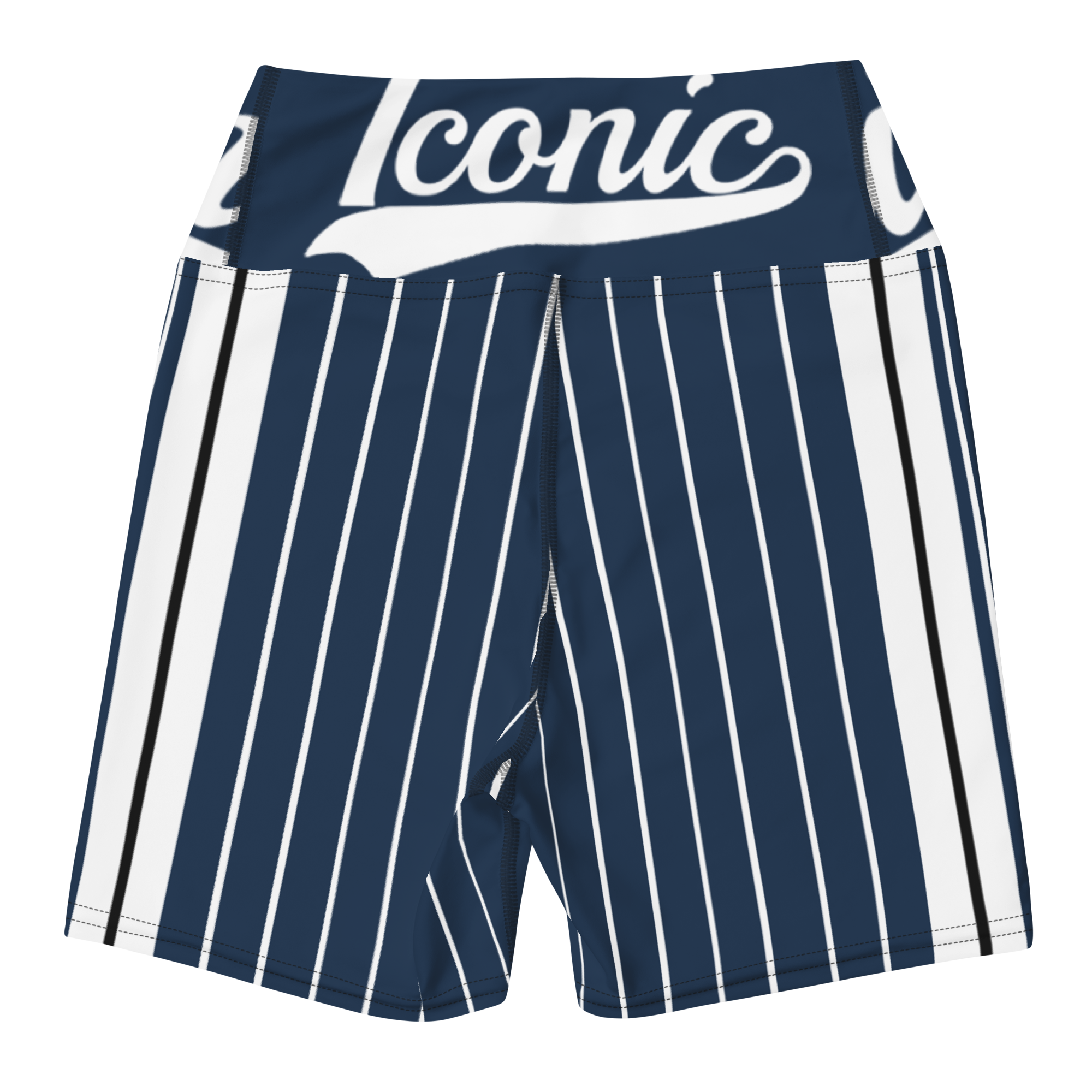 ROYAL Team Iconic. Athletix Yoga Shorts Pinstripe Navy and Wh