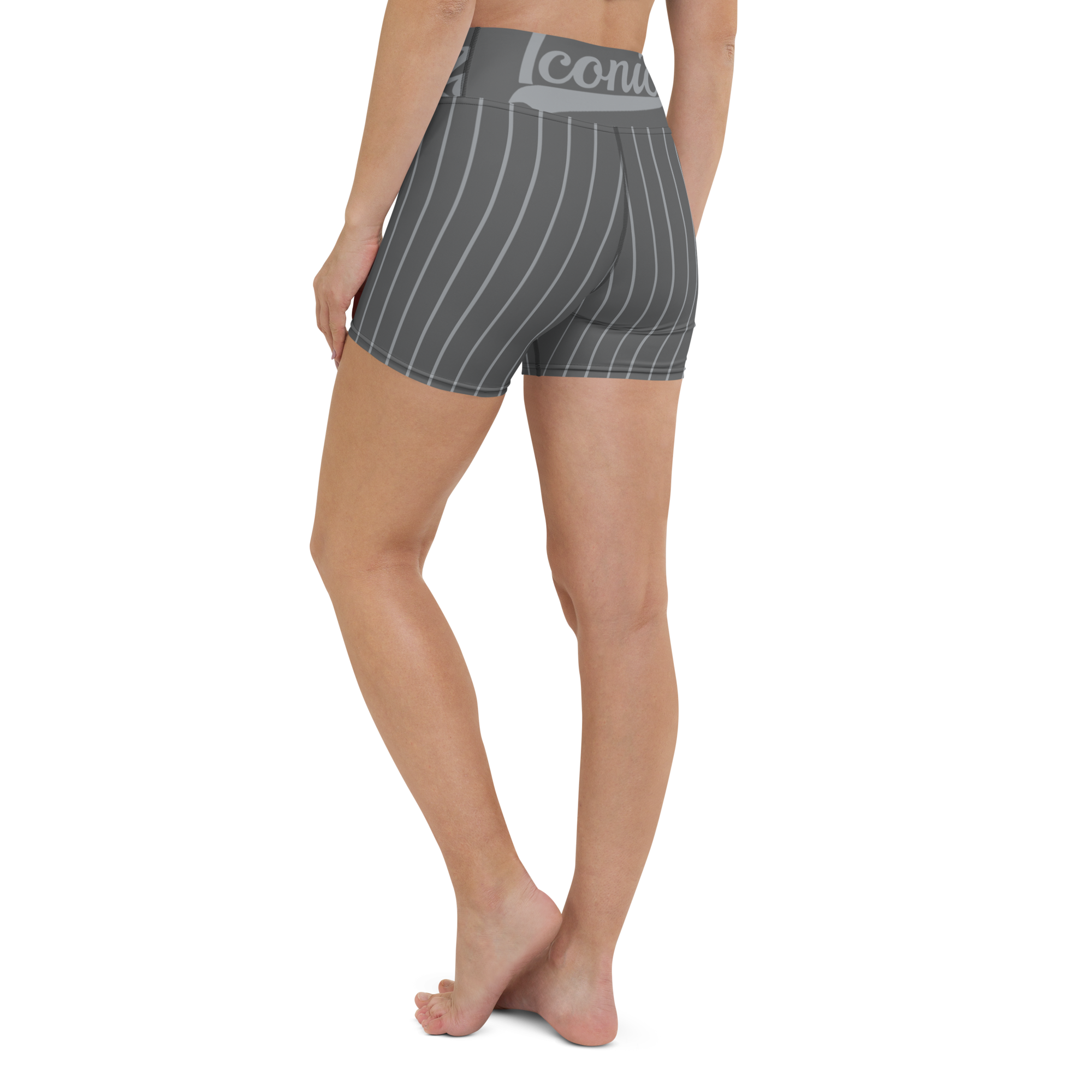 ROYAL Team Iconic. Athletix Yoga Shorts Pinstripe 50 Shades Deep Dusk and Cool Grey