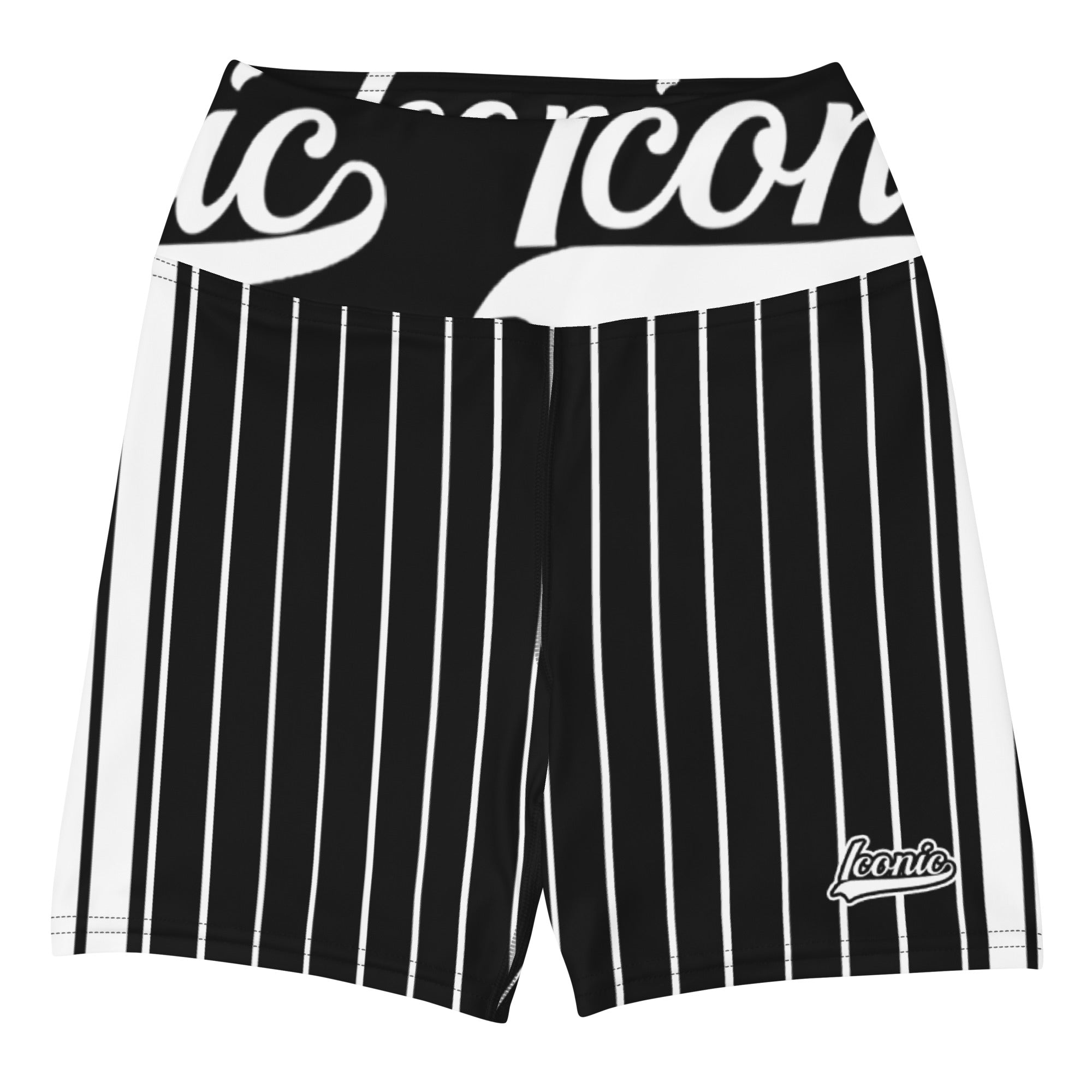 ROYAL Team Iconic. Athletix Yoga Shorts Pinstripe Blk and White