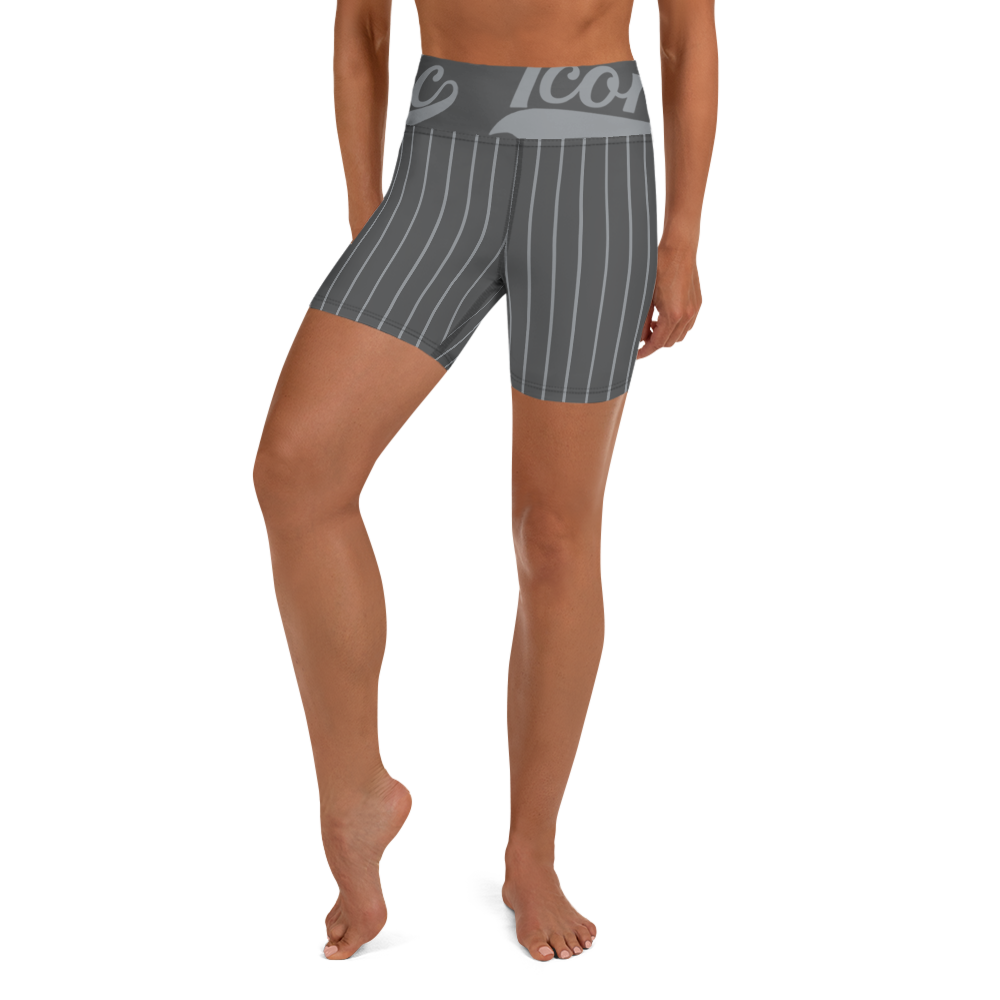 ROYAL Team Iconic. Athletix Yoga Shorts Pinstripe 50 Shades Deep Dusk and Cool Grey