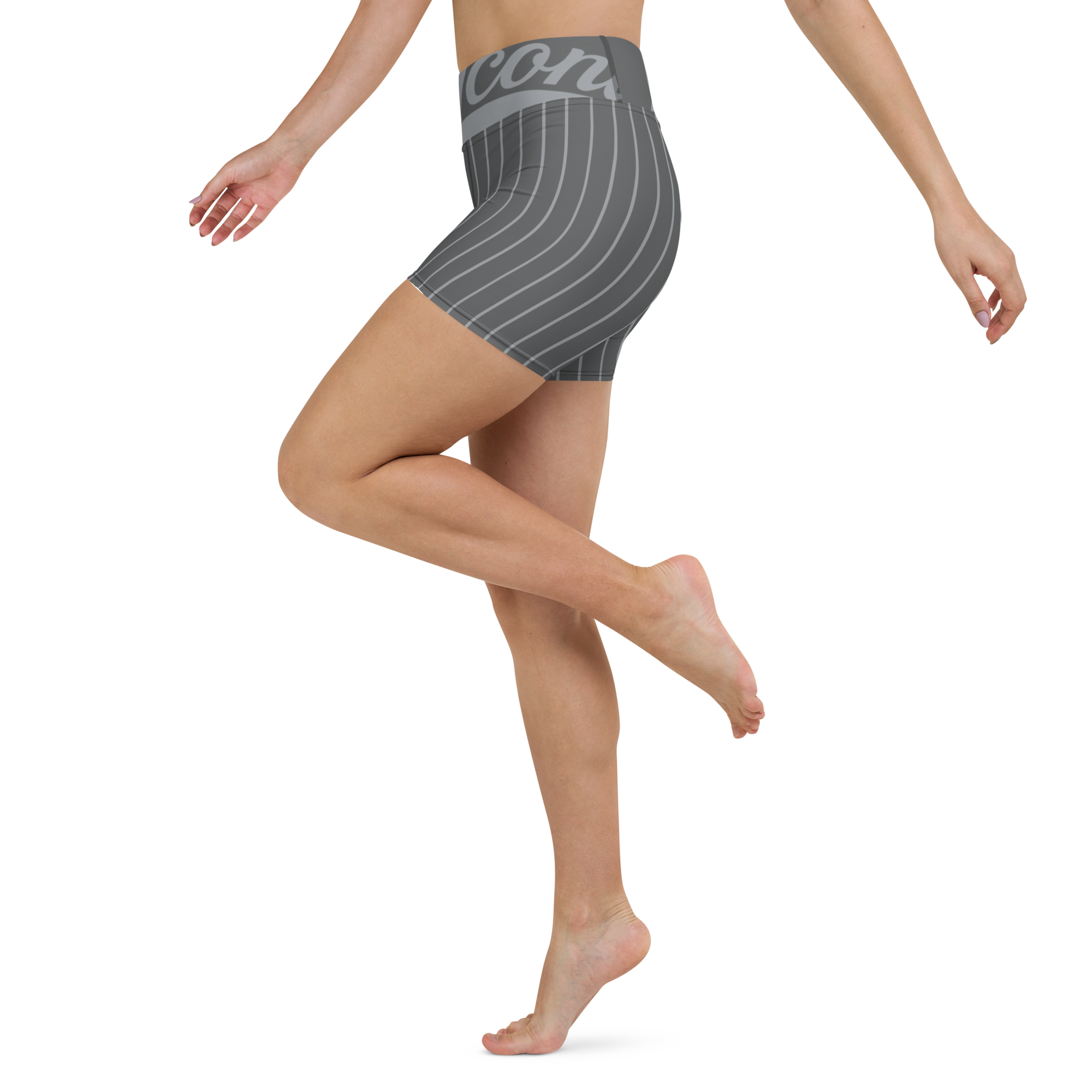 ROYAL Team Iconic. Athletix Yoga Shorts Pinstripe 50 Shades Deep Dusk and Cool Grey